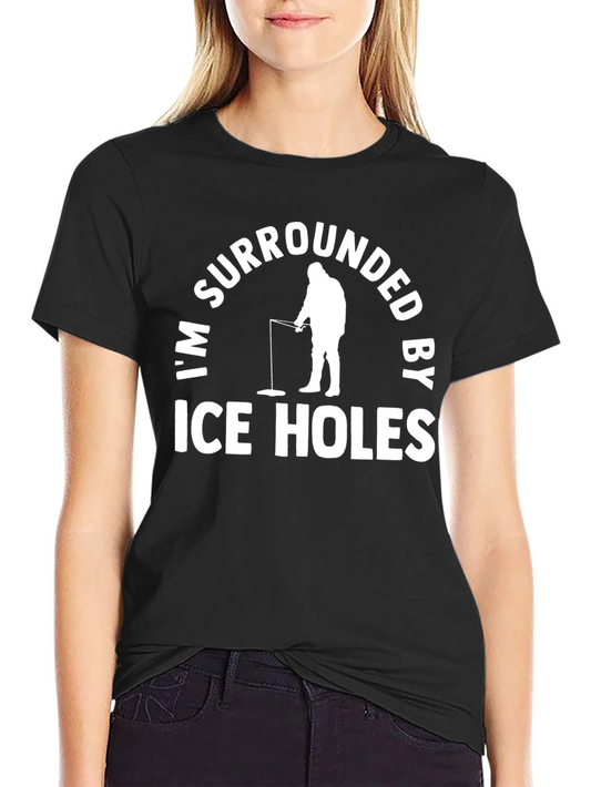 Im Surrounded By Ice Holes Black T-Shirt