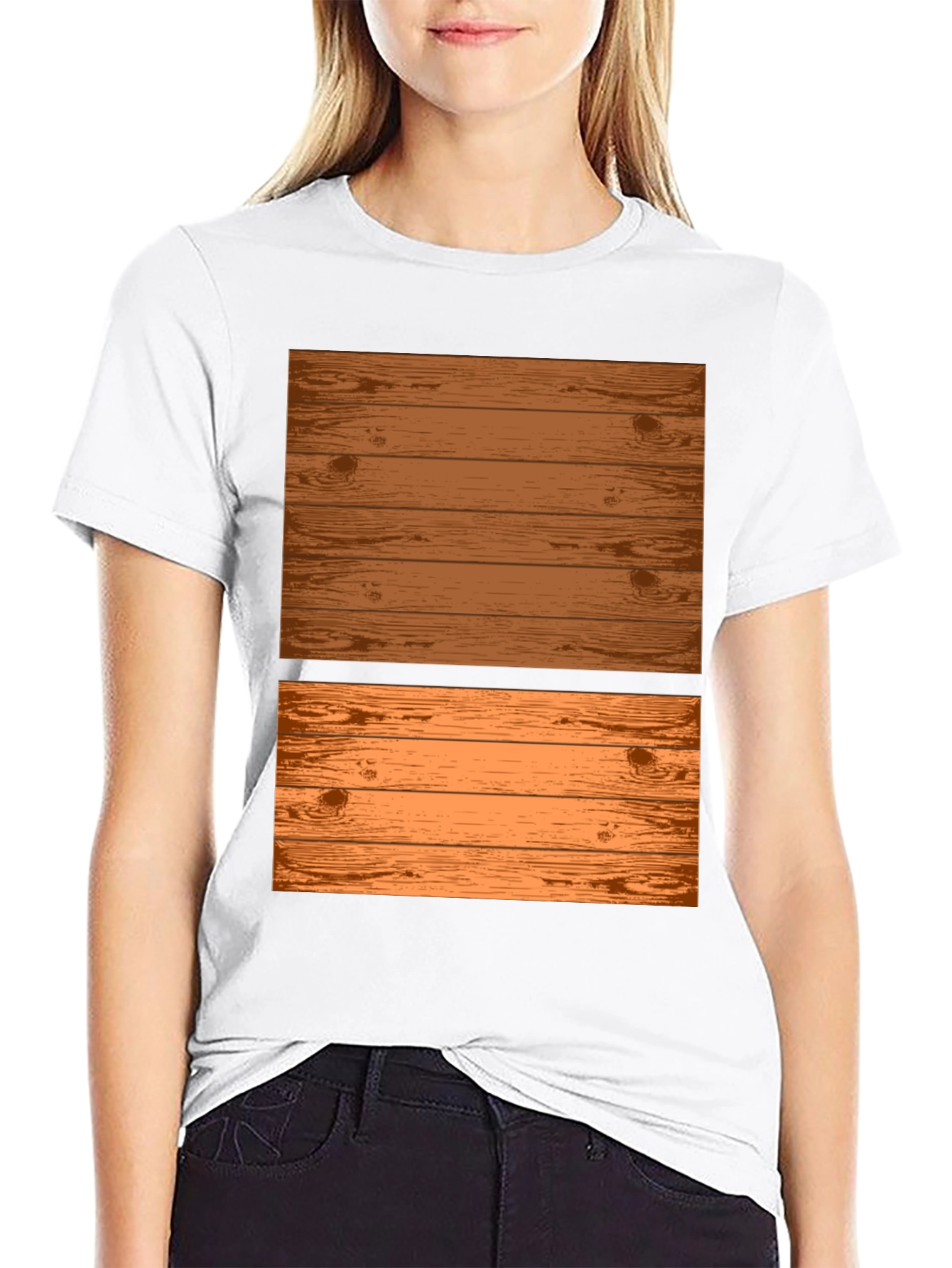 Wooden Plank Graphic Tee - Rustic Design