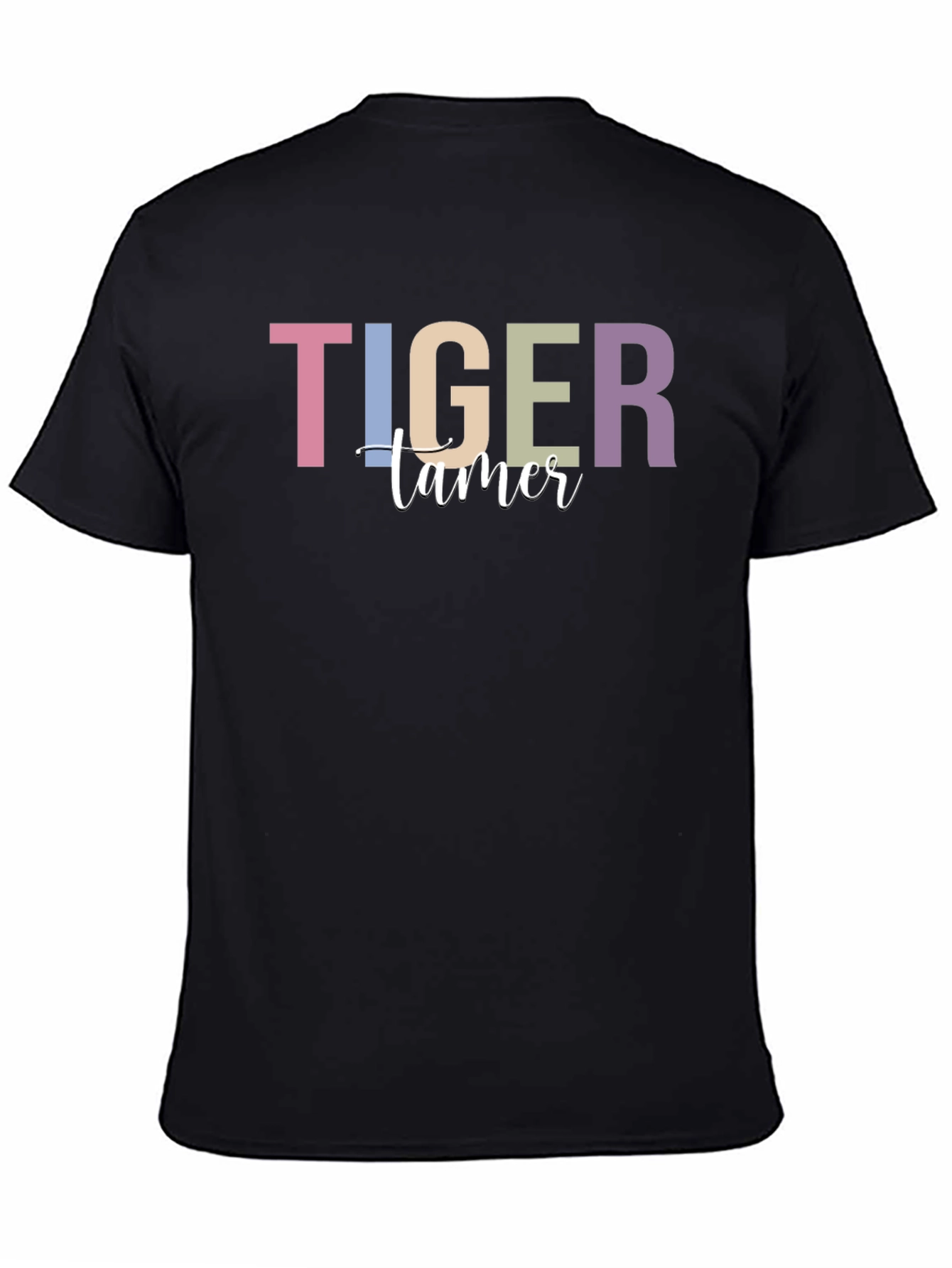 Tiger Tamer Graphic Print Black T-Shirt
