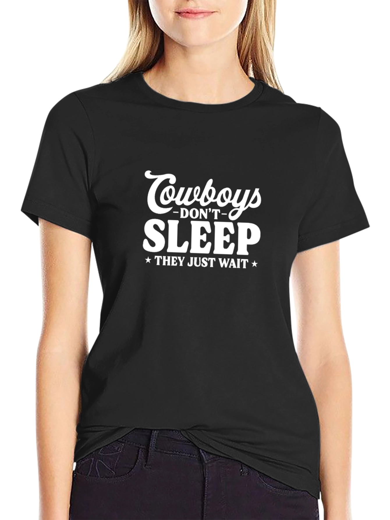 Cowboys Dont Sleep Graphic T-Shirt - Black Cotton Tee