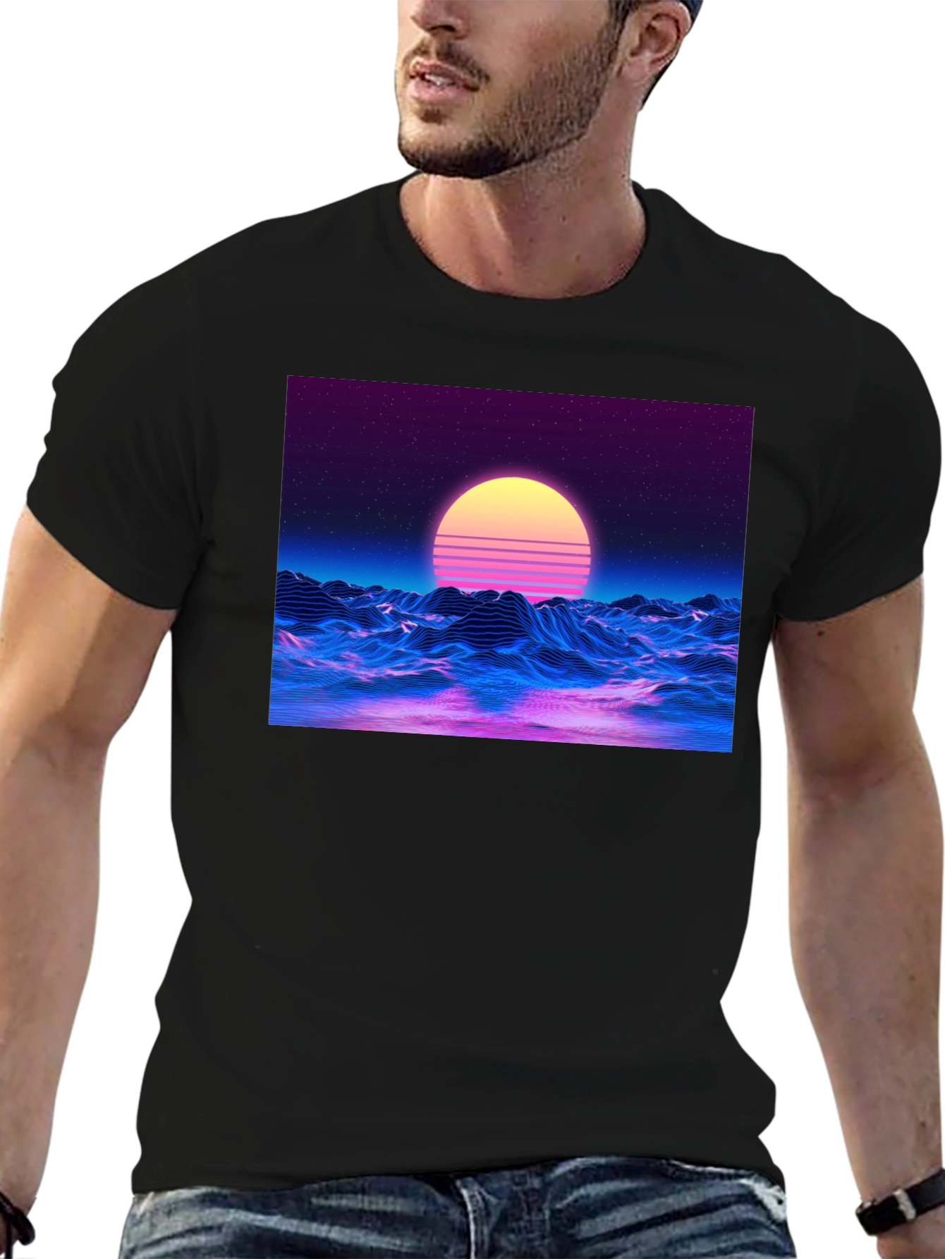 Retro Wave T-Shirt - Synthwave Sunset