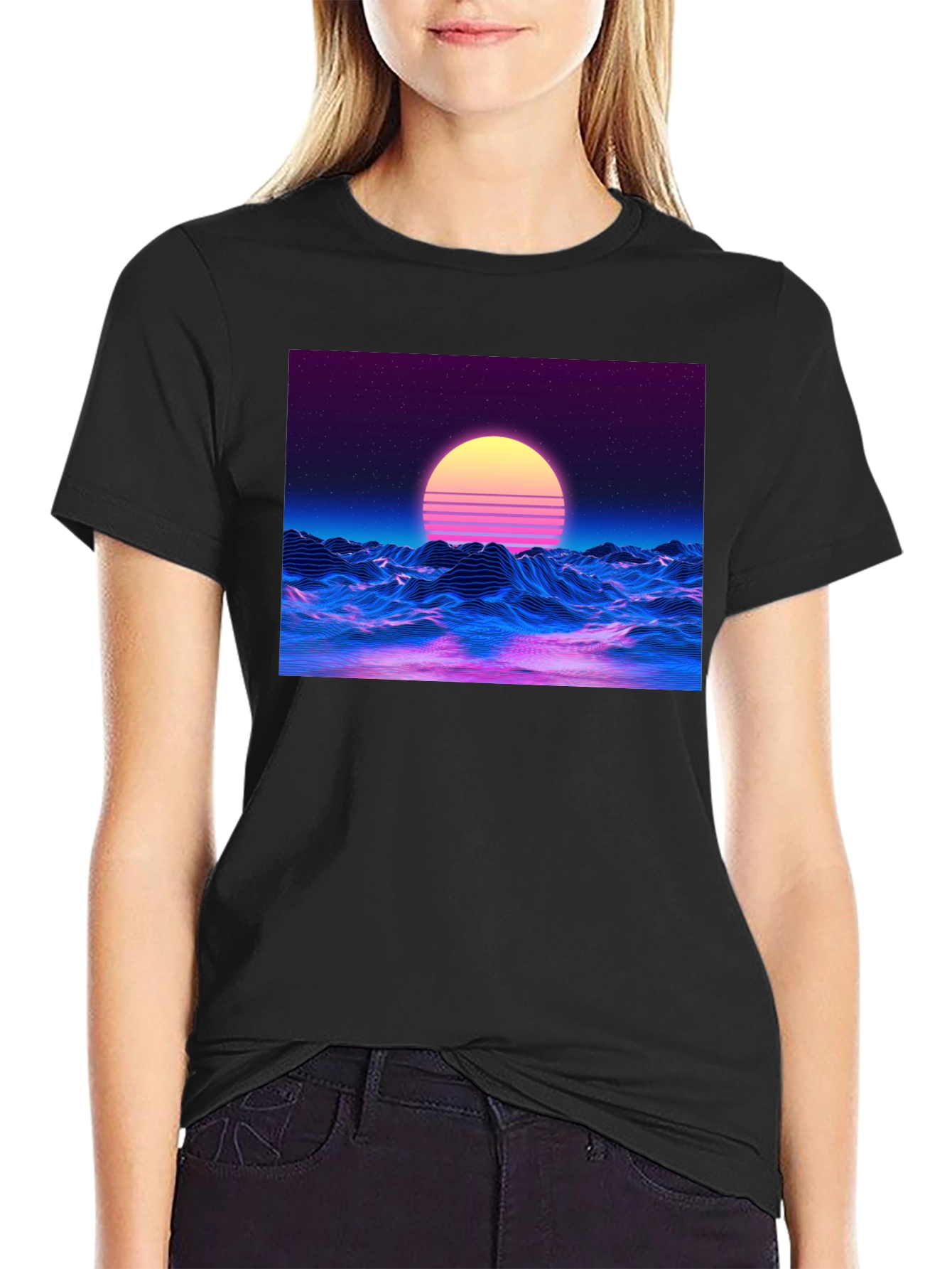 Retro Wave T-Shirt - Synthwave Sunset