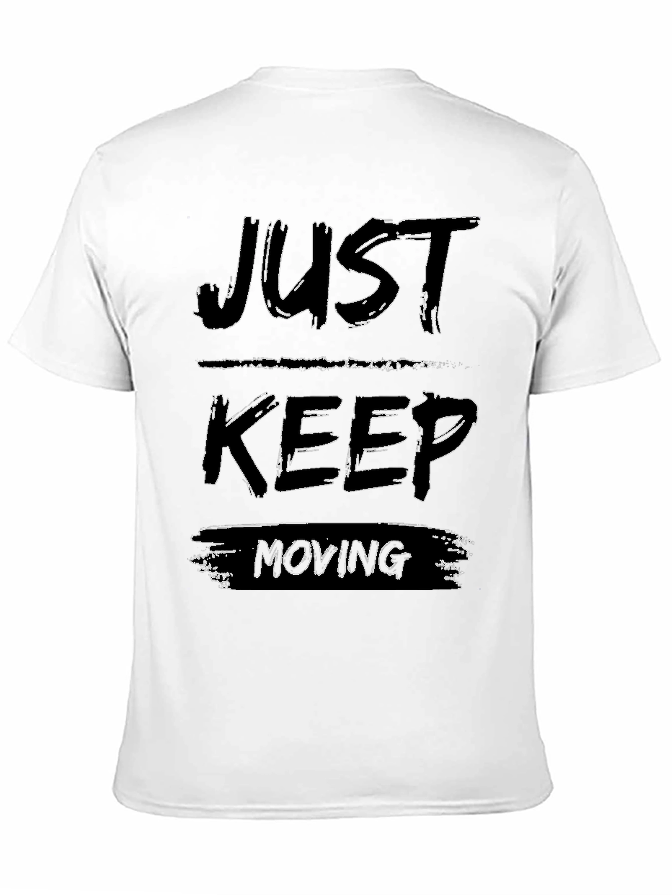 Just Keep Moving Black Graphic T-Shirt