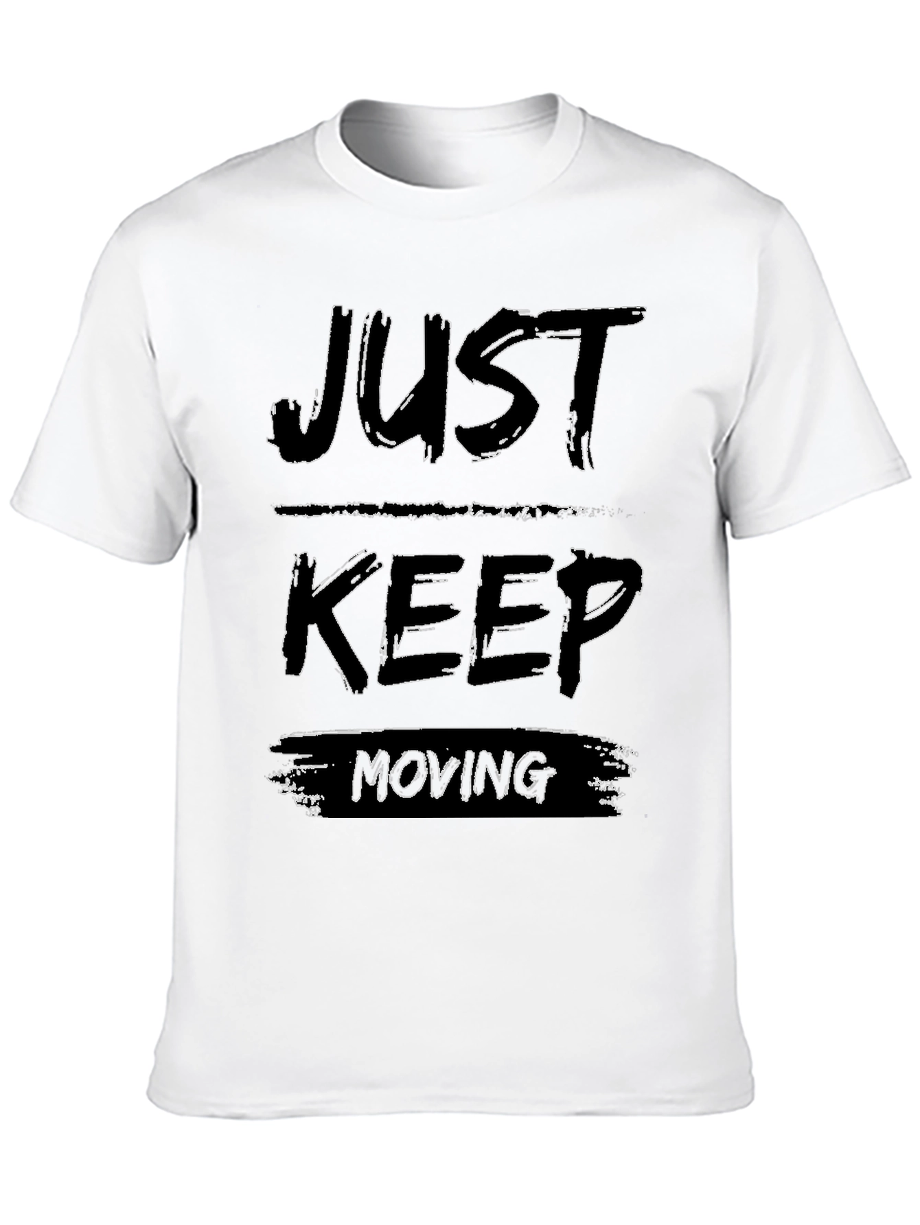 Just Keep Moving Black Graphic T-Shirt