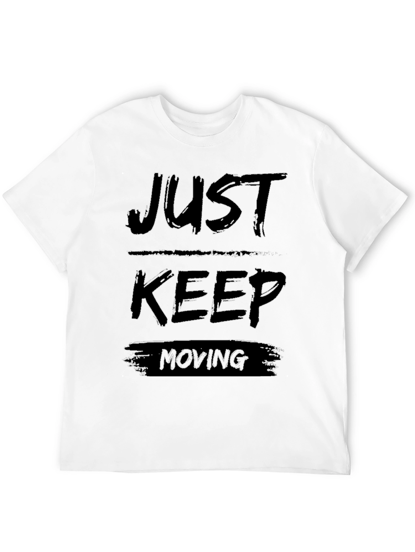 Just Keep Moving Black Graphic T-Shirt