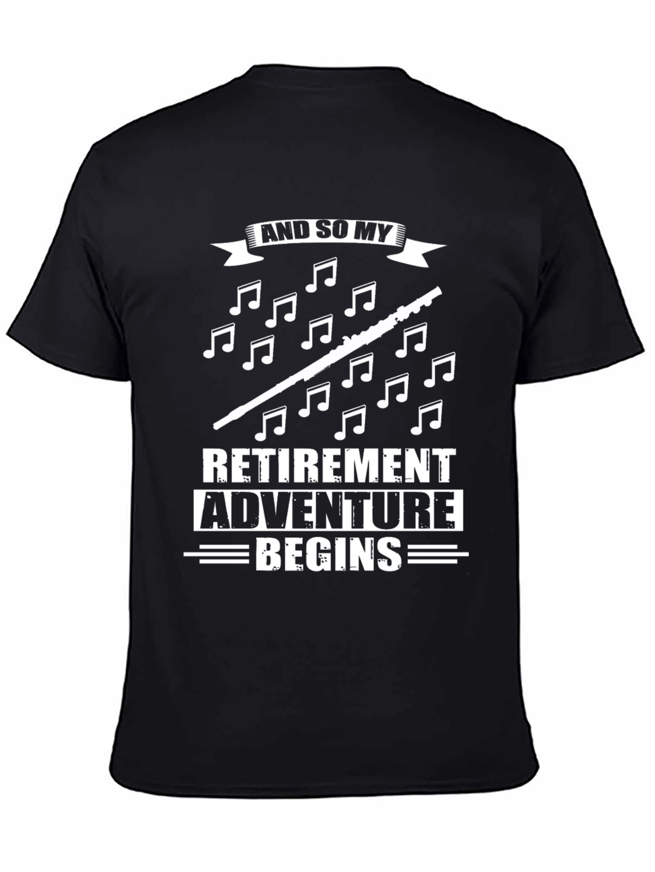 Retirement Adventure Begins Black Graphic T-Shirt