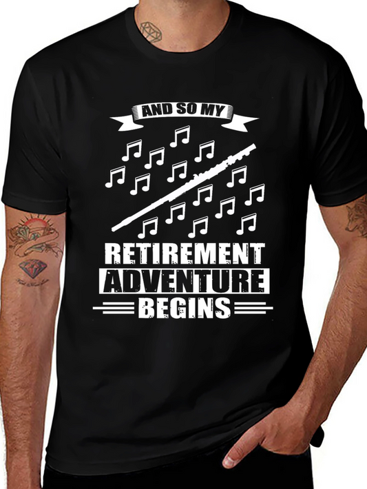 Retirement Adventure Begins Black Graphic T-Shirt