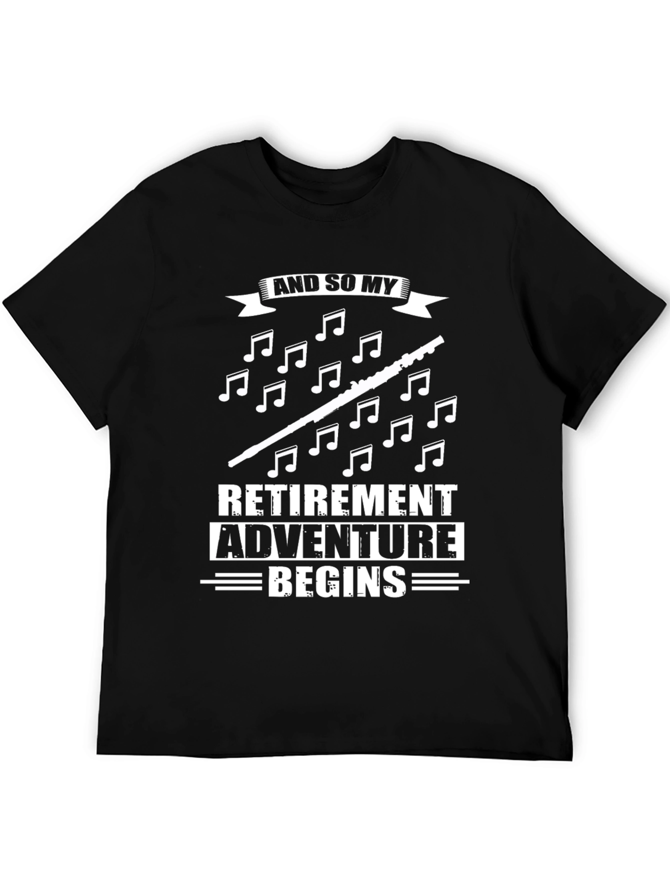 Retirement Adventure Begins Black Graphic T-Shirt