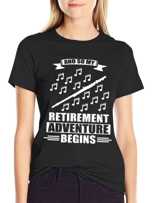 Retirement Adventure Begins Black Graphic T-Shirt