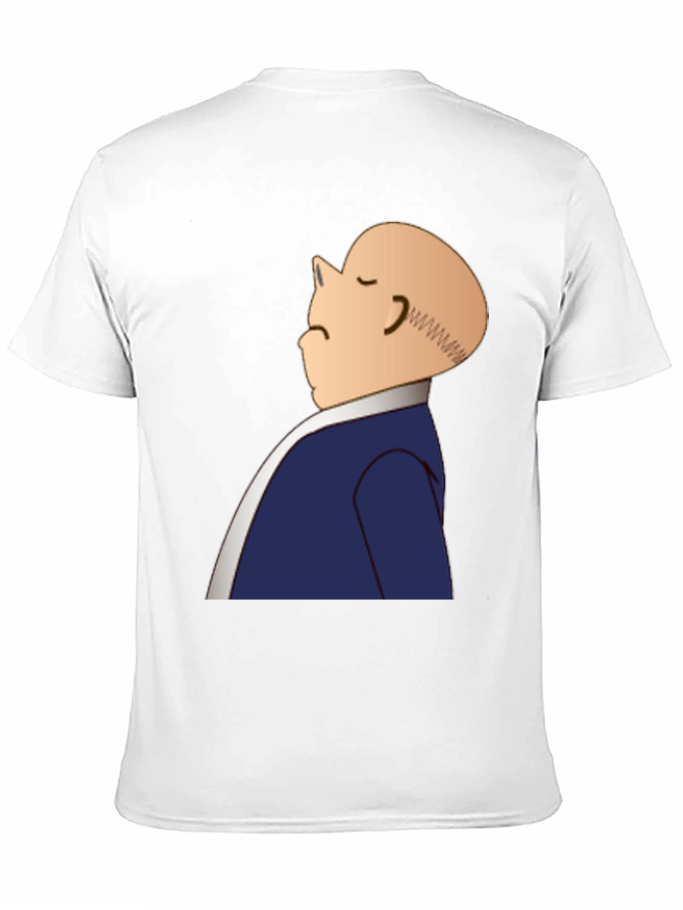 Bald Cartoon Man Graphic Black T-Shirt