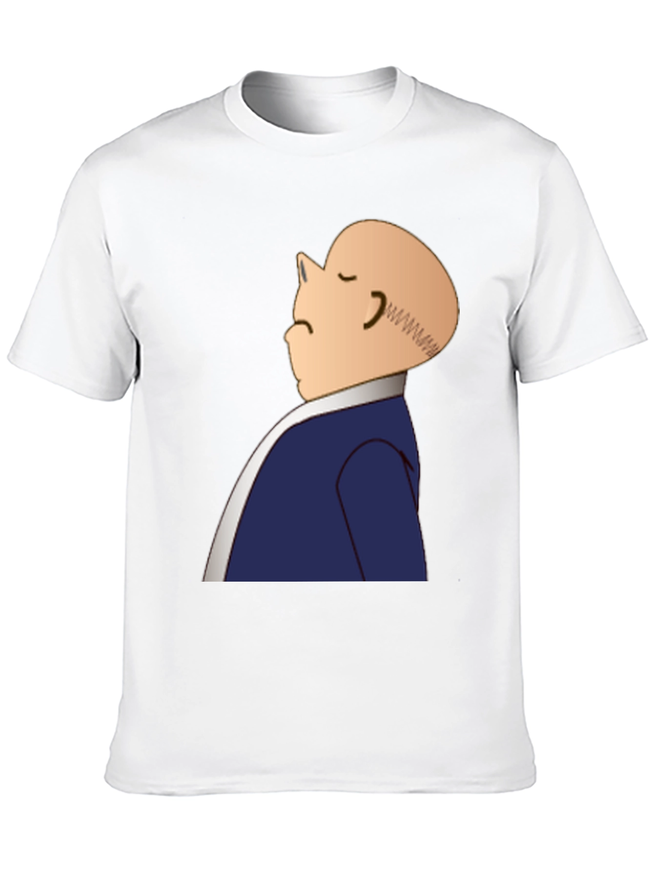 Bald Cartoon Man Graphic Black T-Shirt