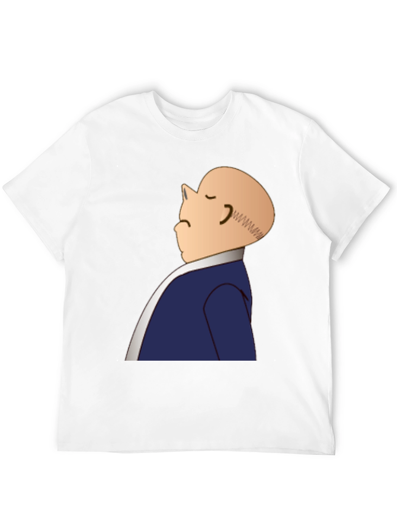 Bald Cartoon Man Graphic Black T-Shirt