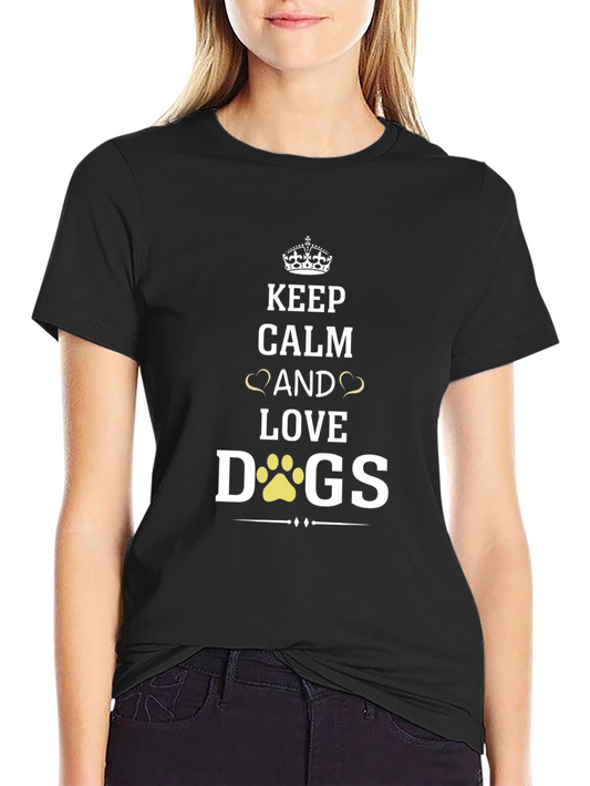 Keep Calm and Love Dogs T-Shirt - Black