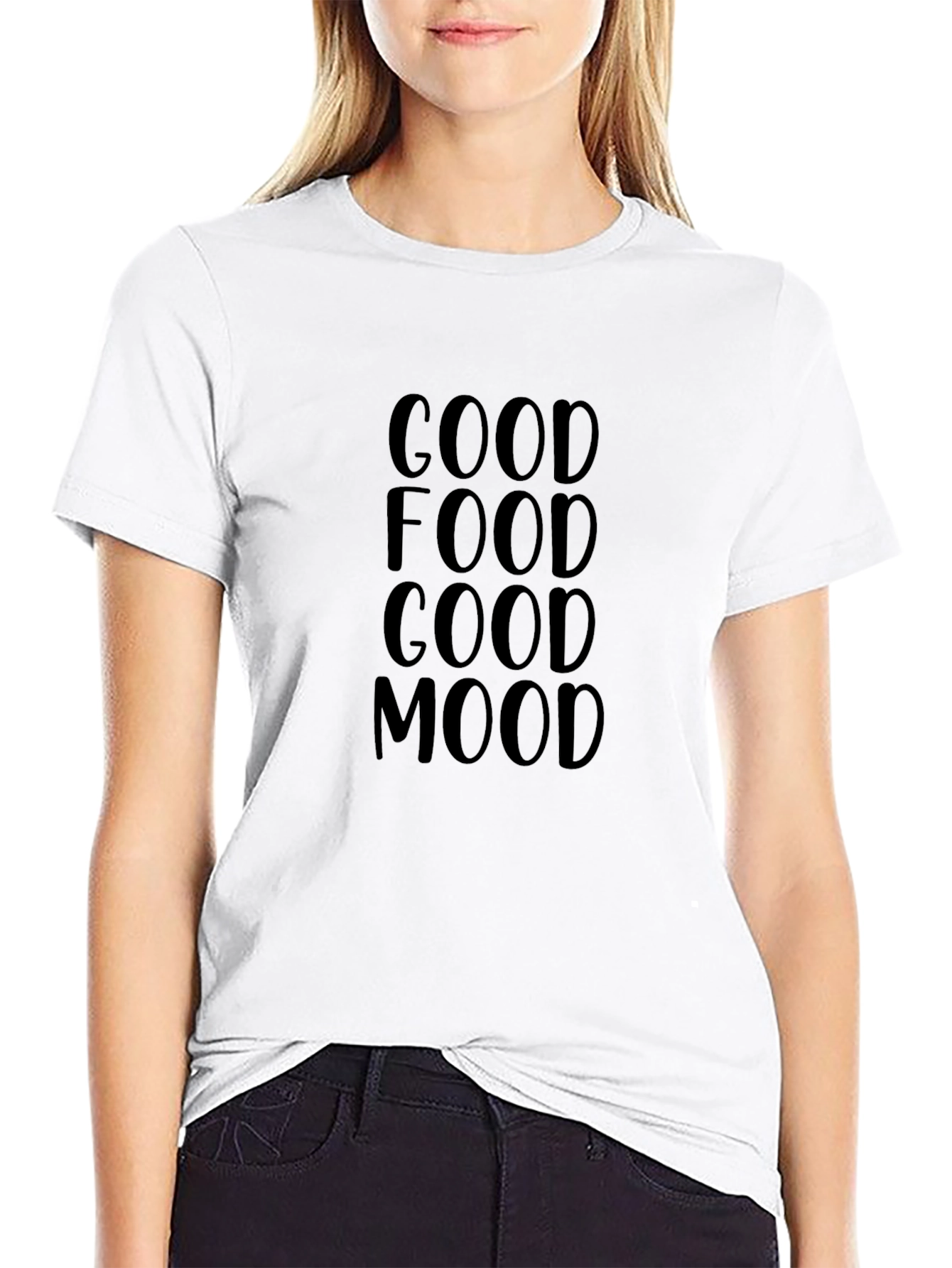 Good Food Good Mood Black Tee