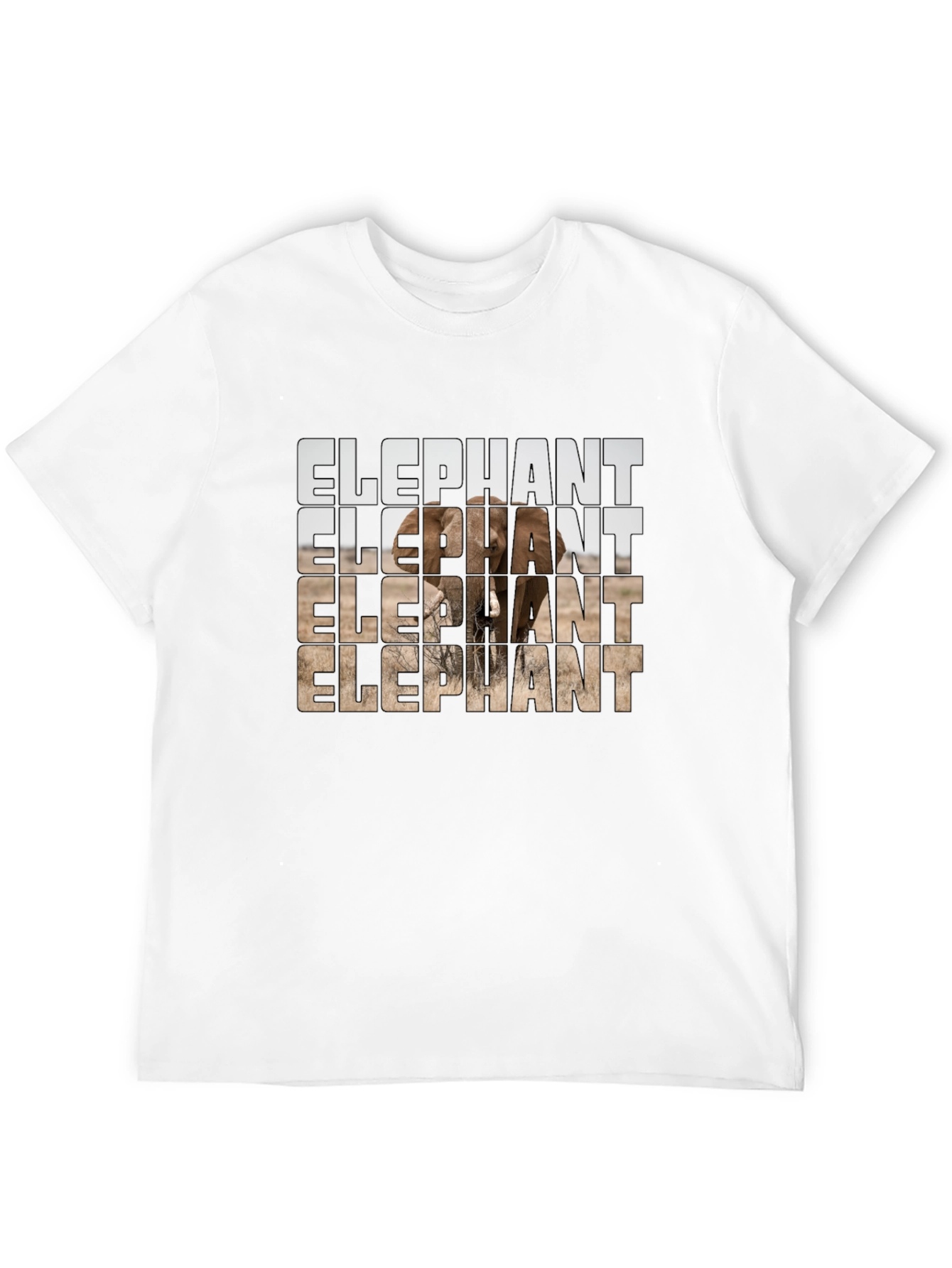 Elephant Graphic Print Mens Black T-Shirt
