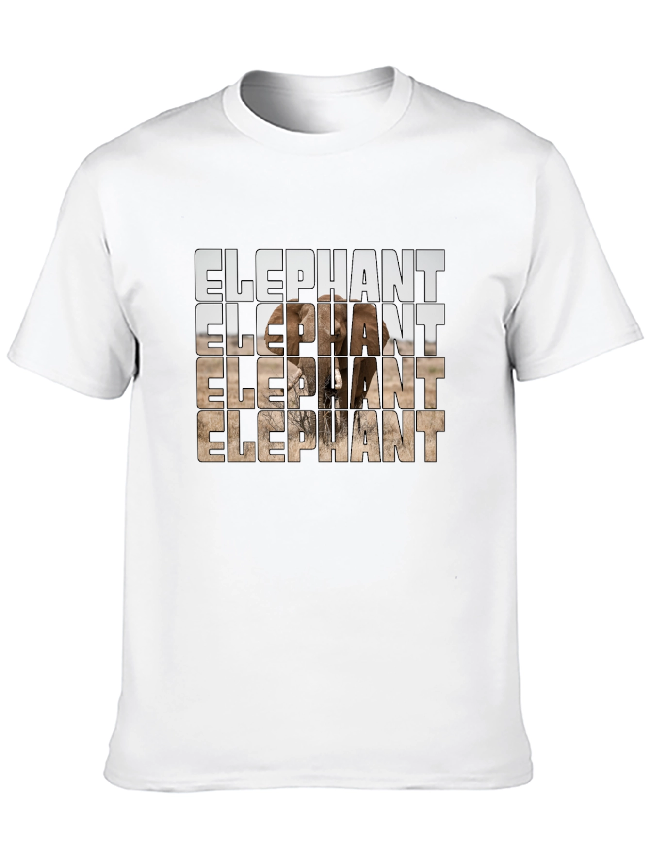 Elephant Graphic Print Mens Black T-Shirt