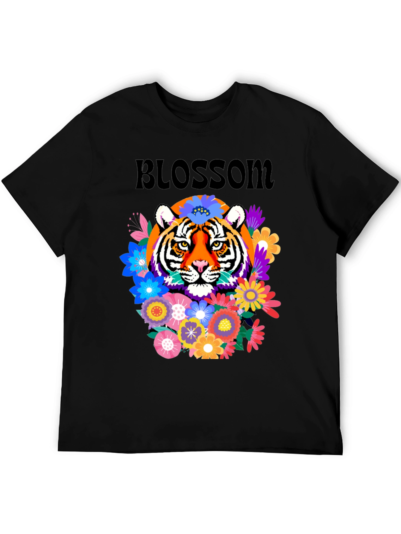 Tiger Blossom Graphic Tee - Floral Tiger Design