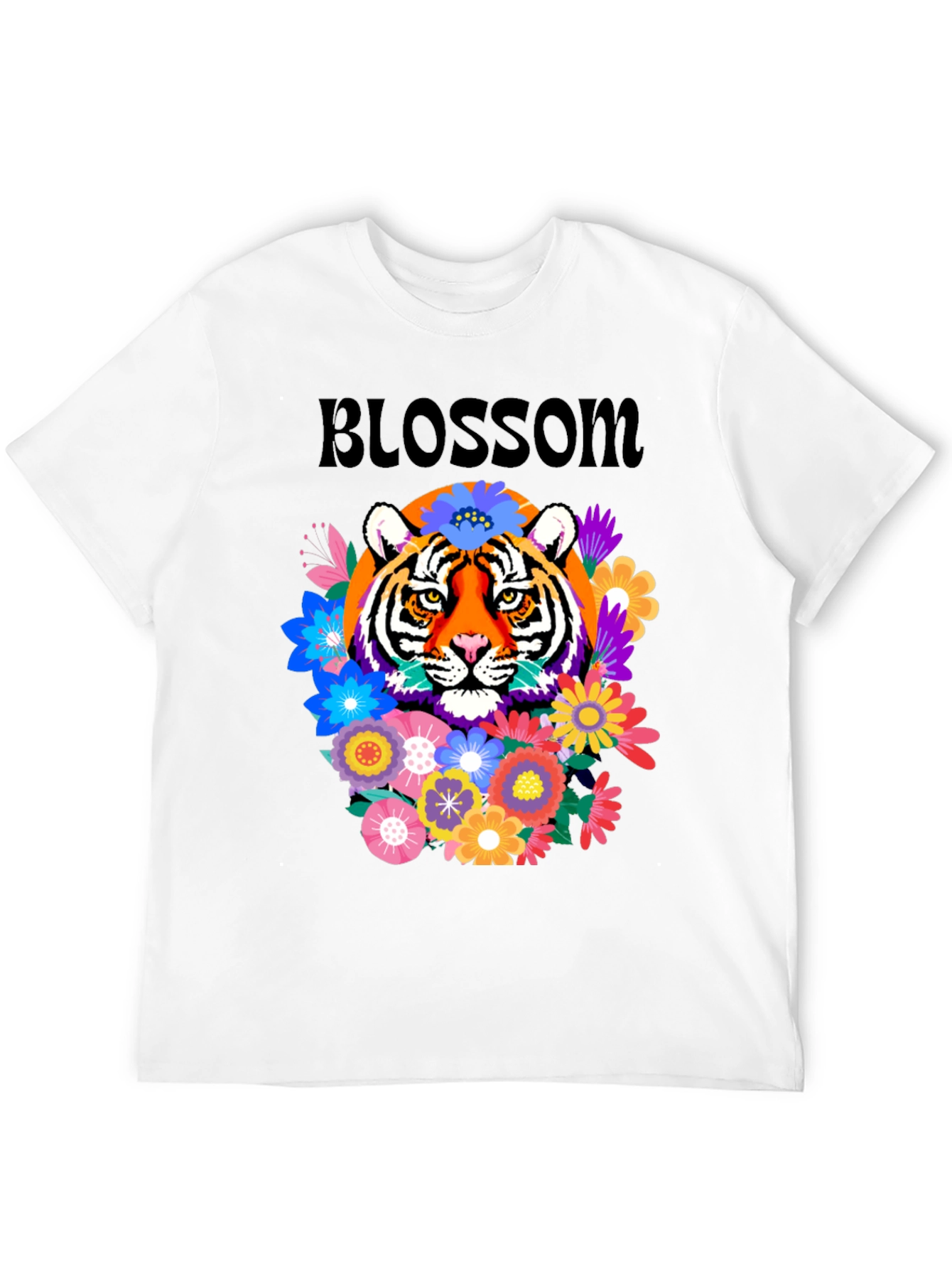 Tiger Blossom Graphic Tee - Floral Tiger Design