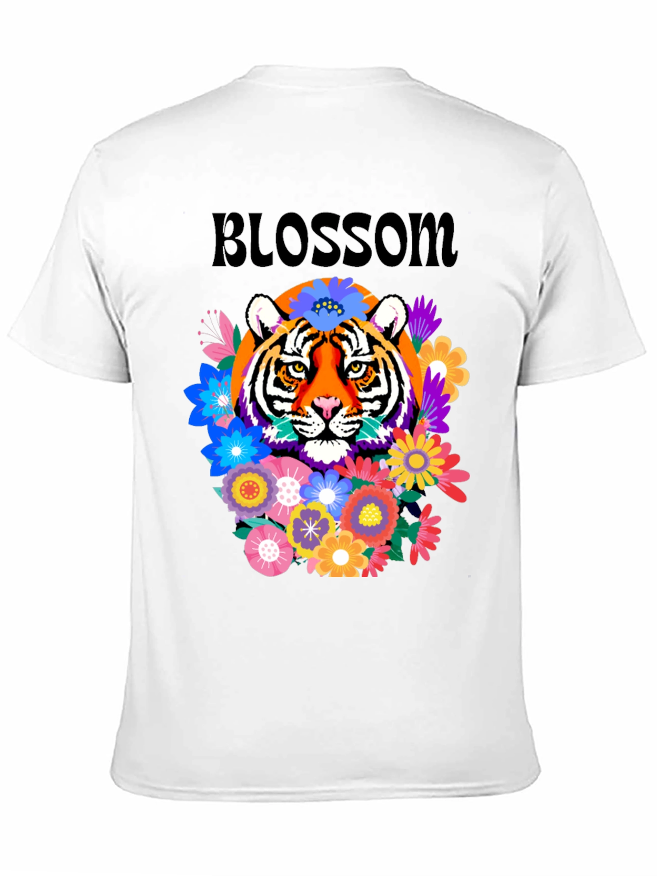 Tiger Blossom Graphic Tee - Floral Tiger Design