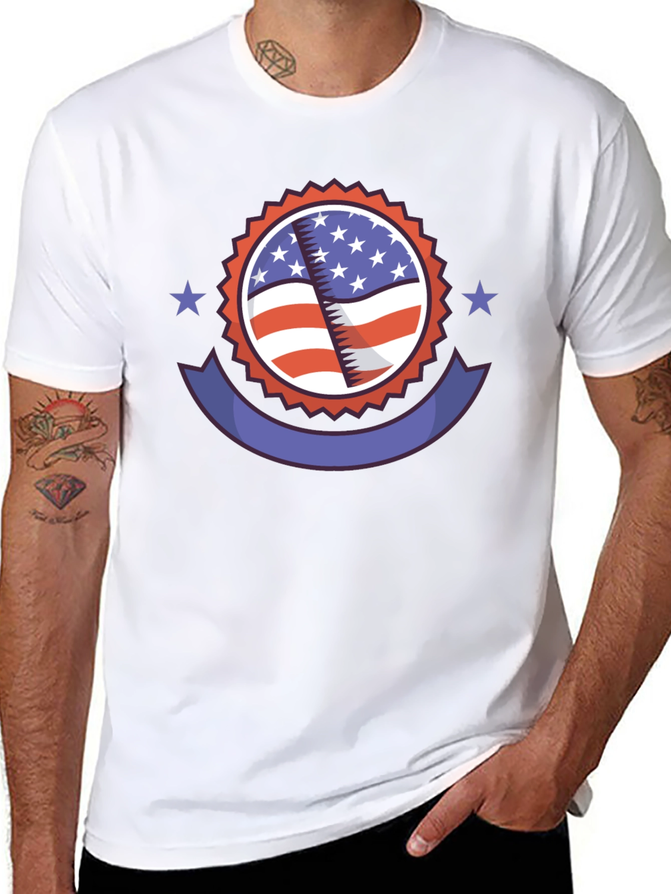 Patriotic American Flag Graphic T-Shirt