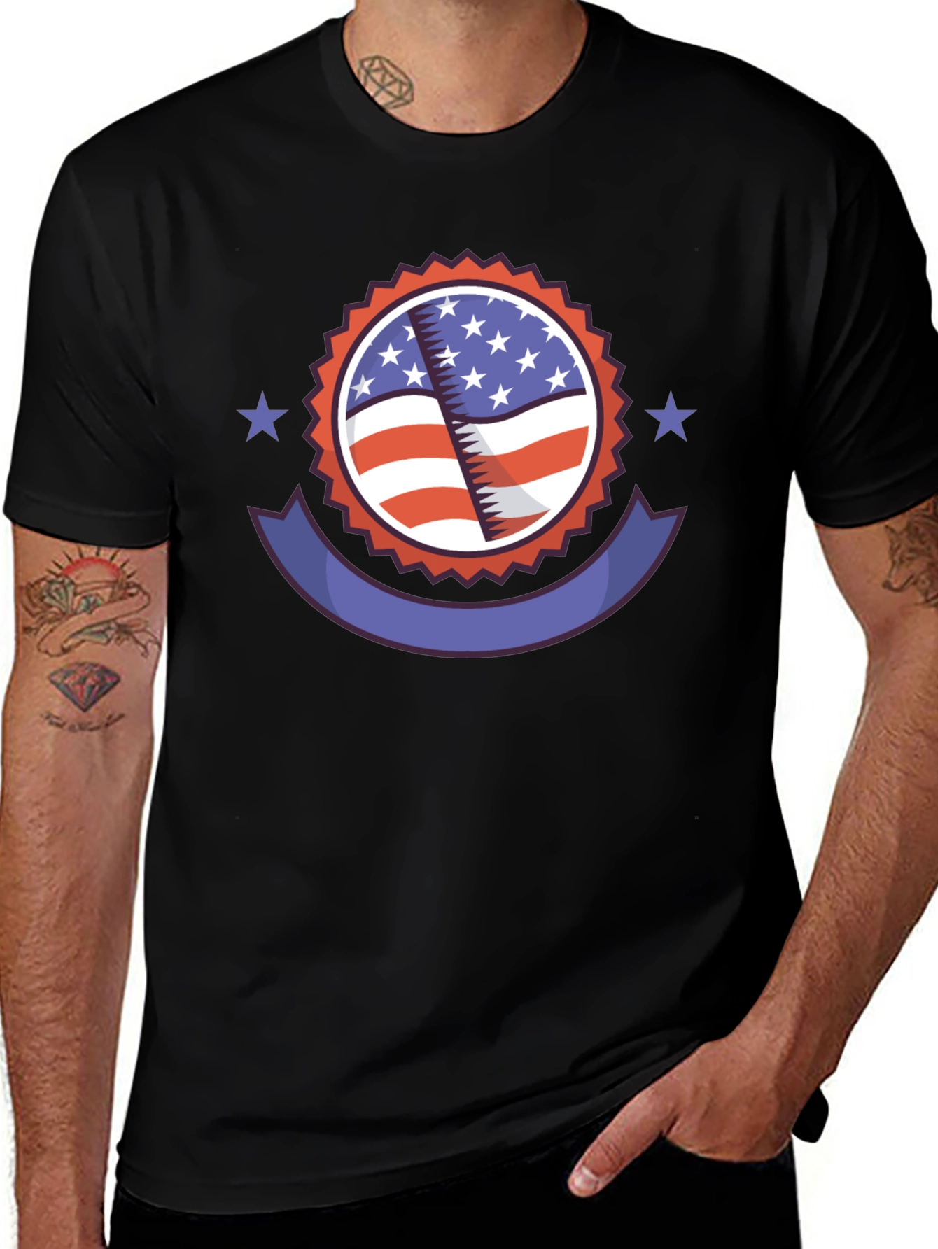 Patriotic American Flag Graphic T-Shirt