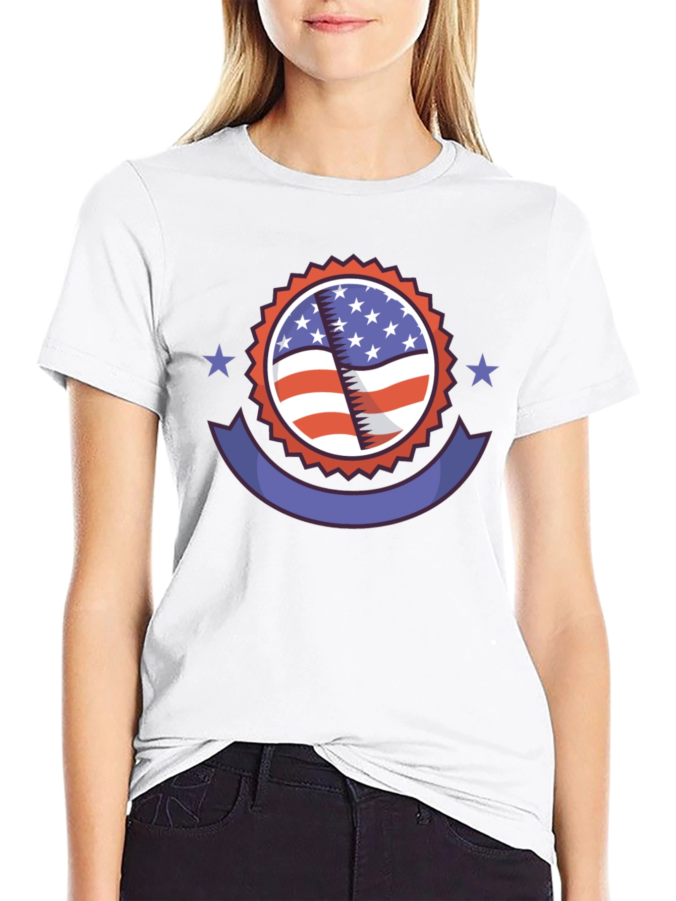 Patriotic American Flag Graphic T-Shirt