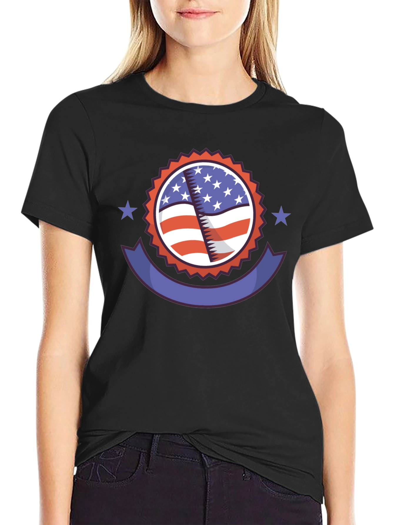 Patriotic American Flag Graphic T-Shirt