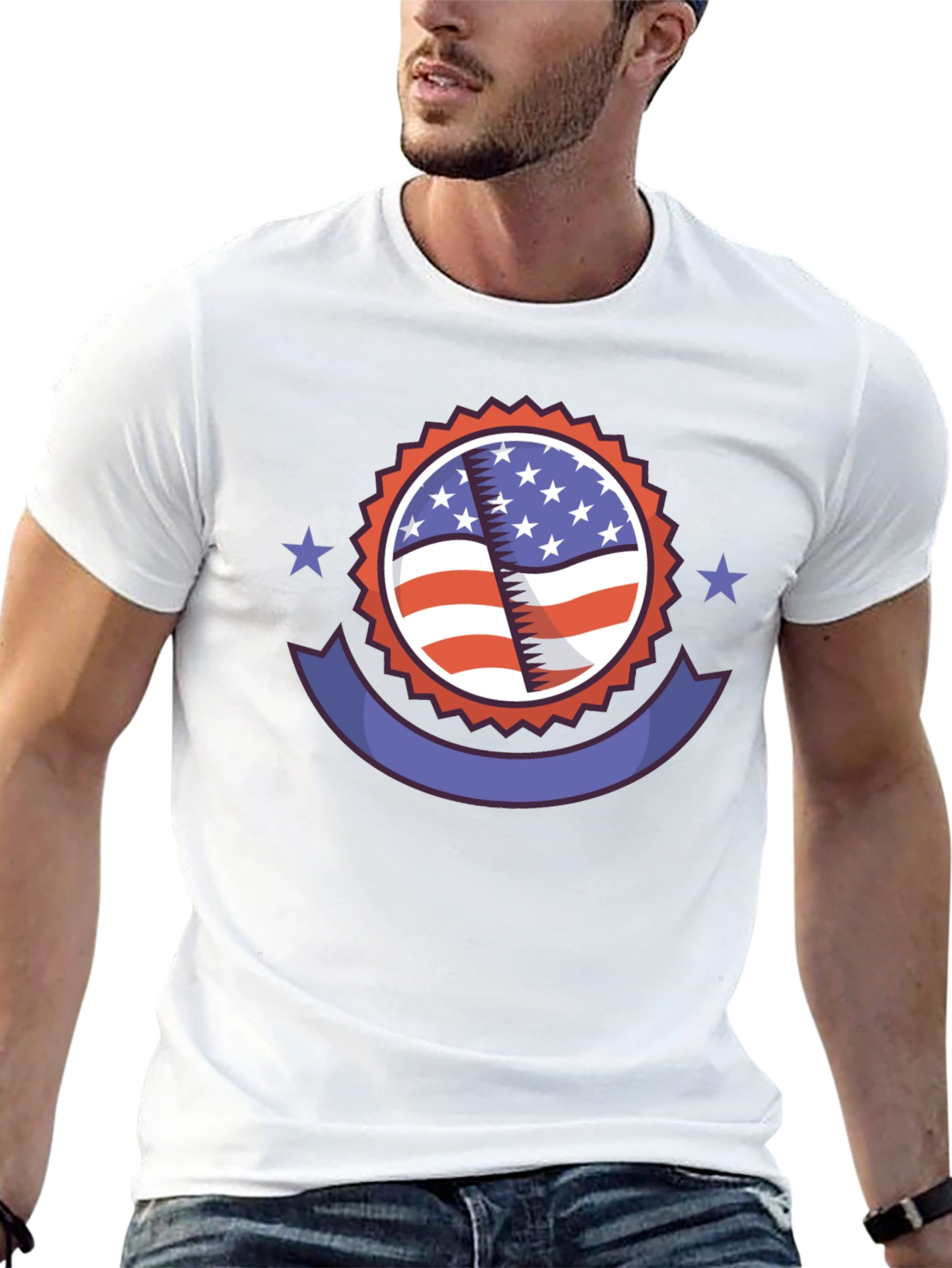 Patriotic American Flag Graphic T-Shirt