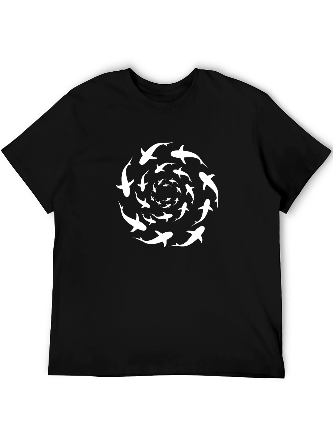 Shark Swirl Graphic T-Shirt - Cool Black Tee