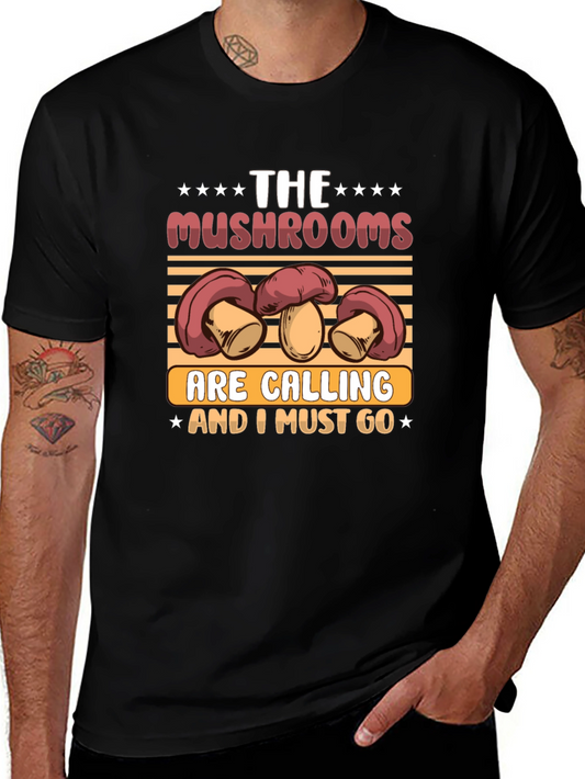 Mushroom Calling Black Tee