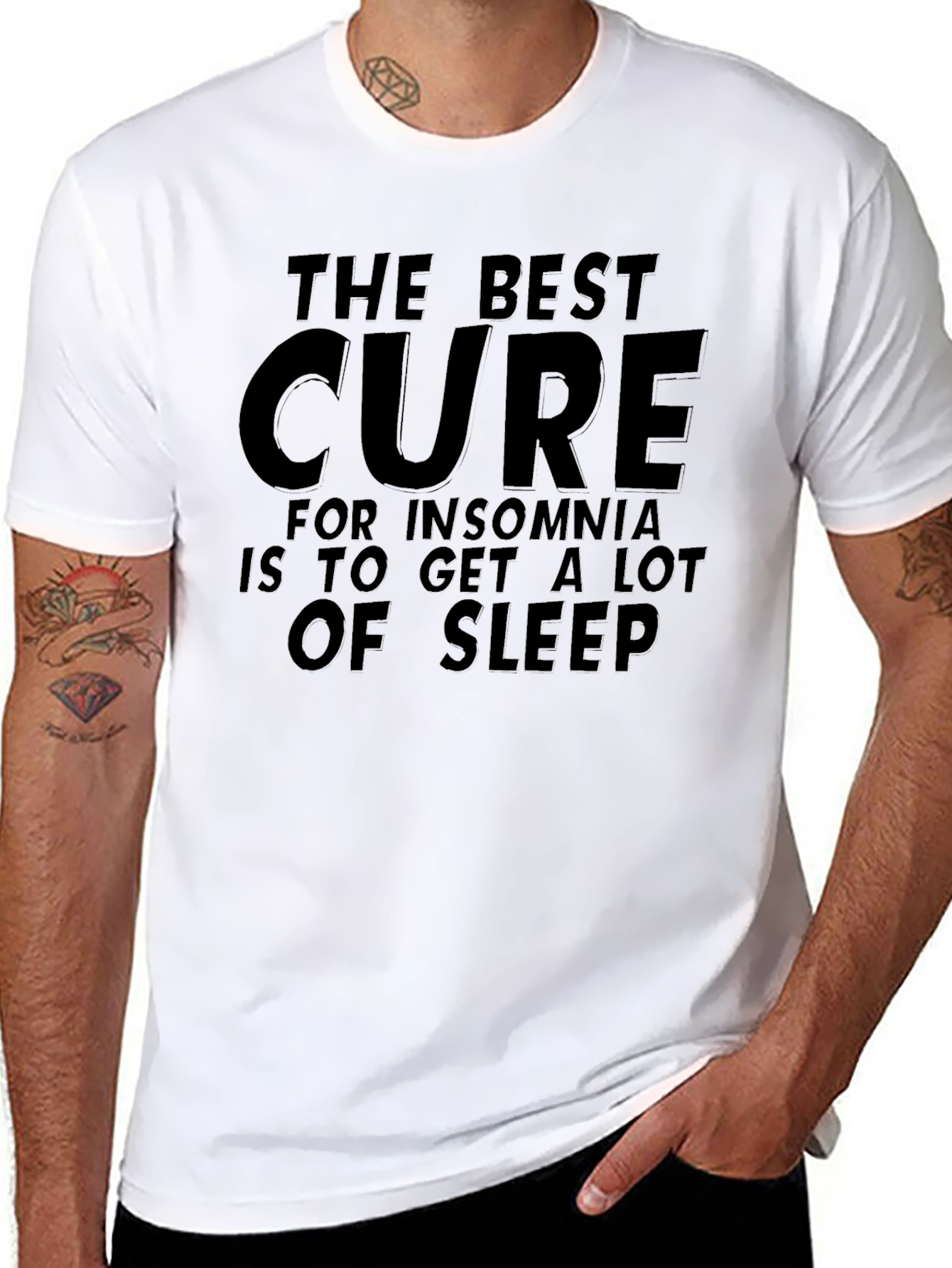 Funny Insomnia Cure Black T-Shirt