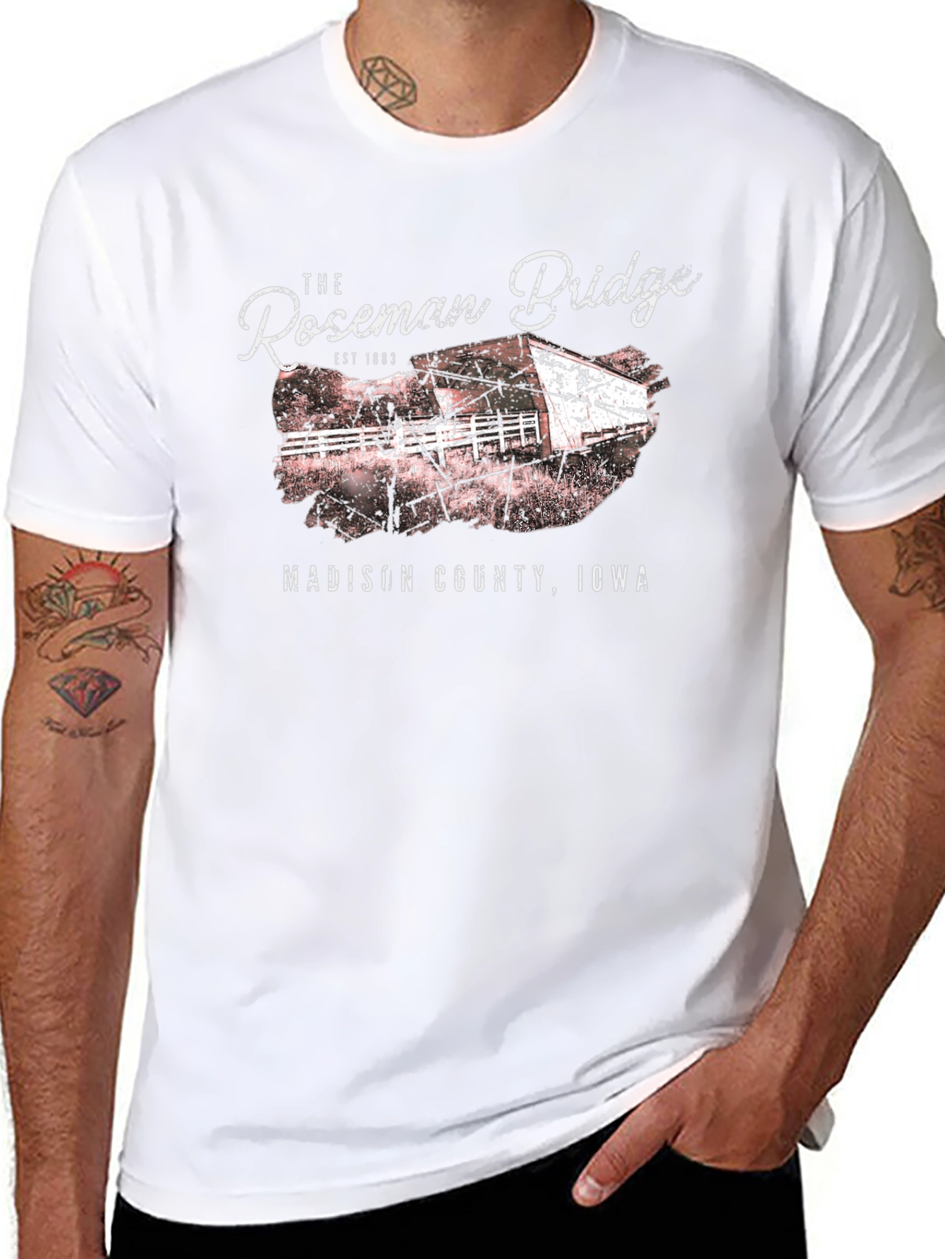 Roseman Bridge Iowa Graphic Tee