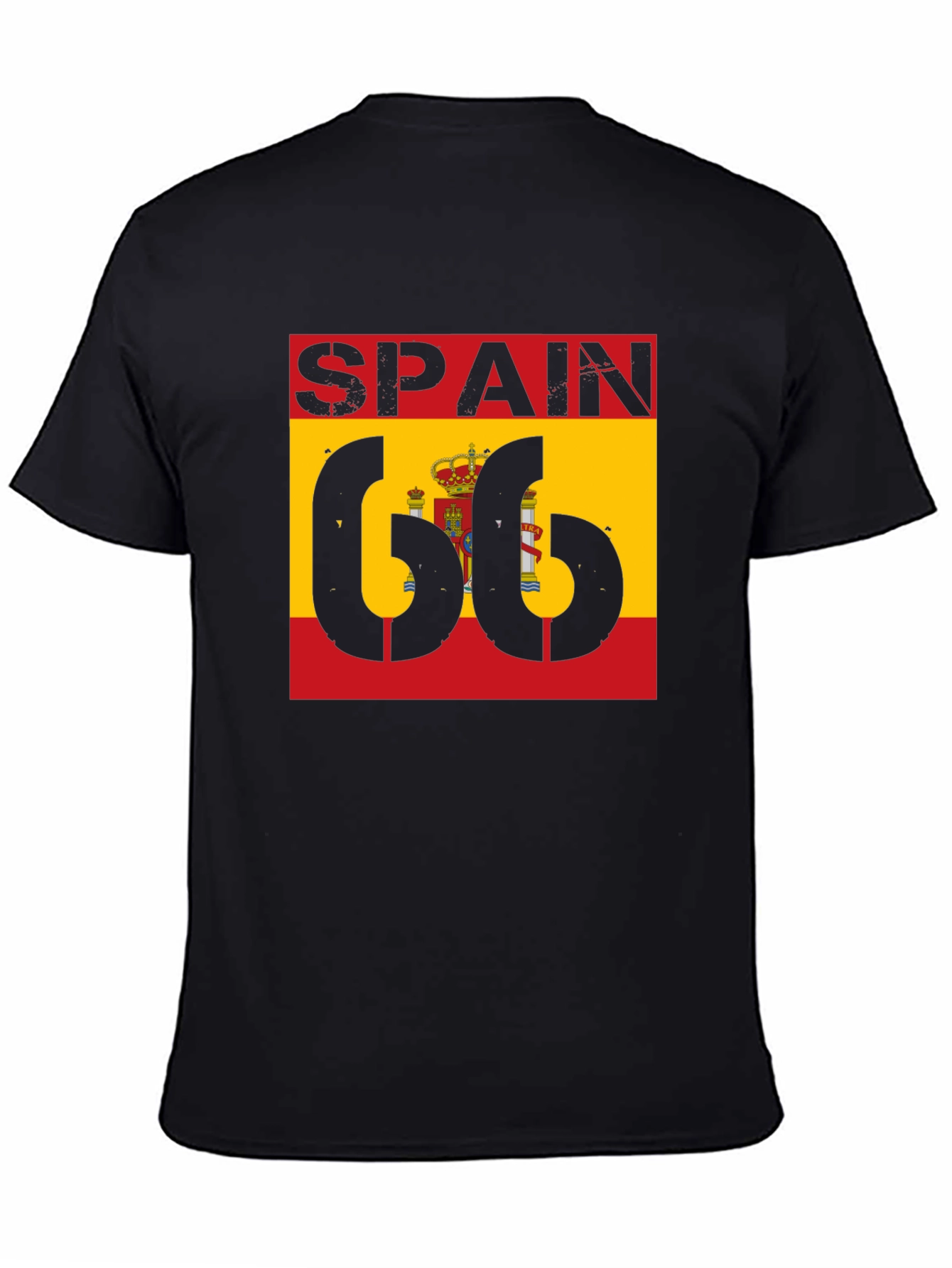 Spain Flag 66 Black T-Shirt