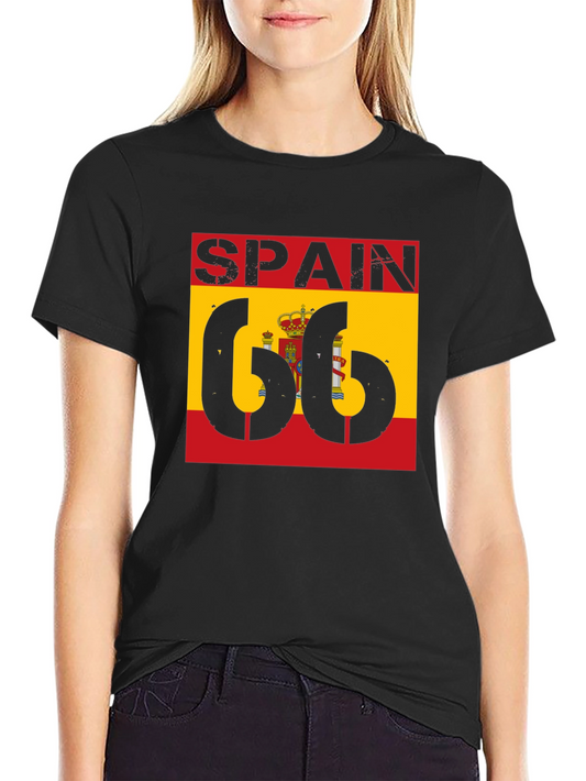 Spain Flag 66 Black T-Shirt