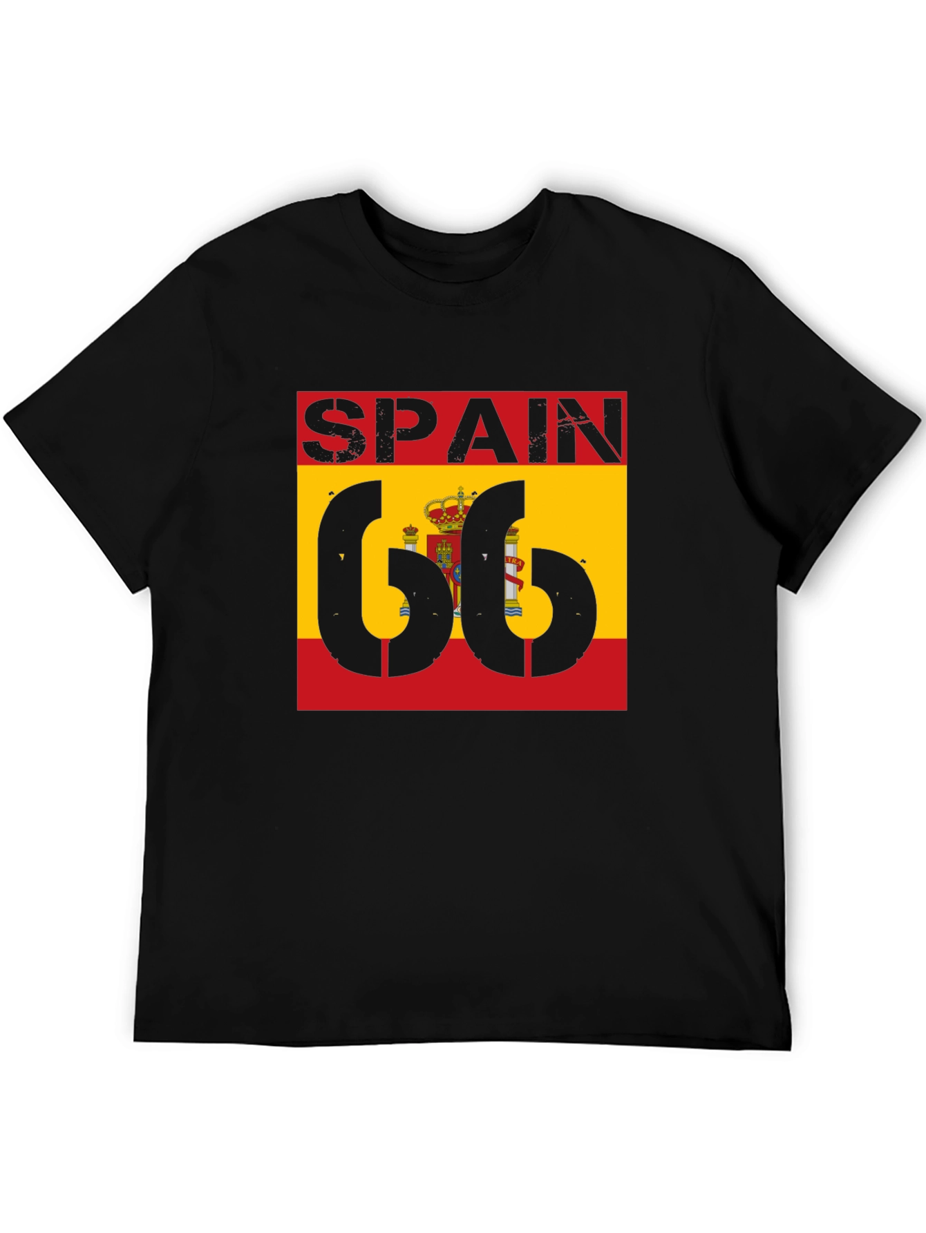 Spain Flag 66 Black T-Shirt
