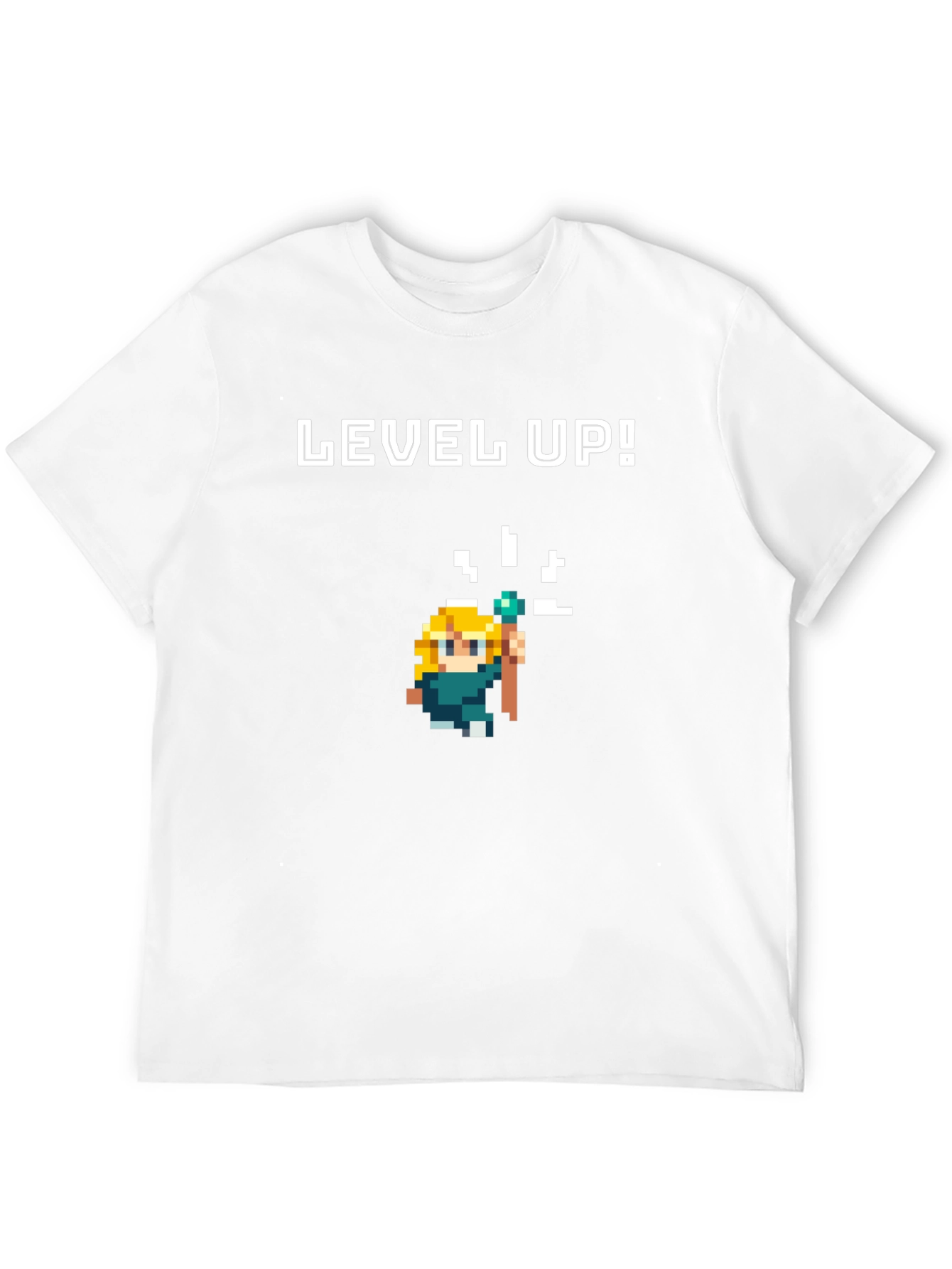 Level Up Pixel Art Black Graphic Tee