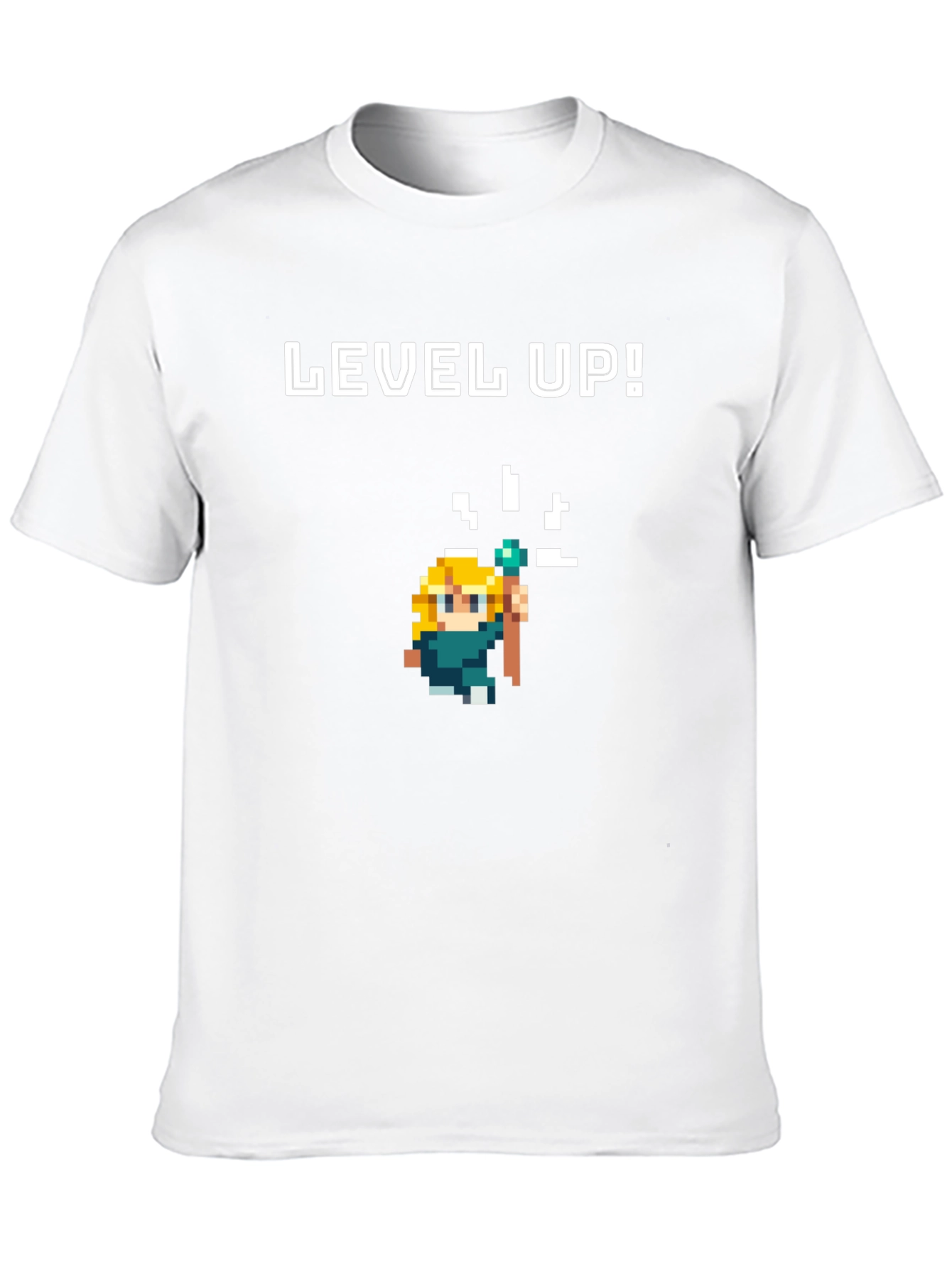 Level Up Pixel Art Black Graphic Tee