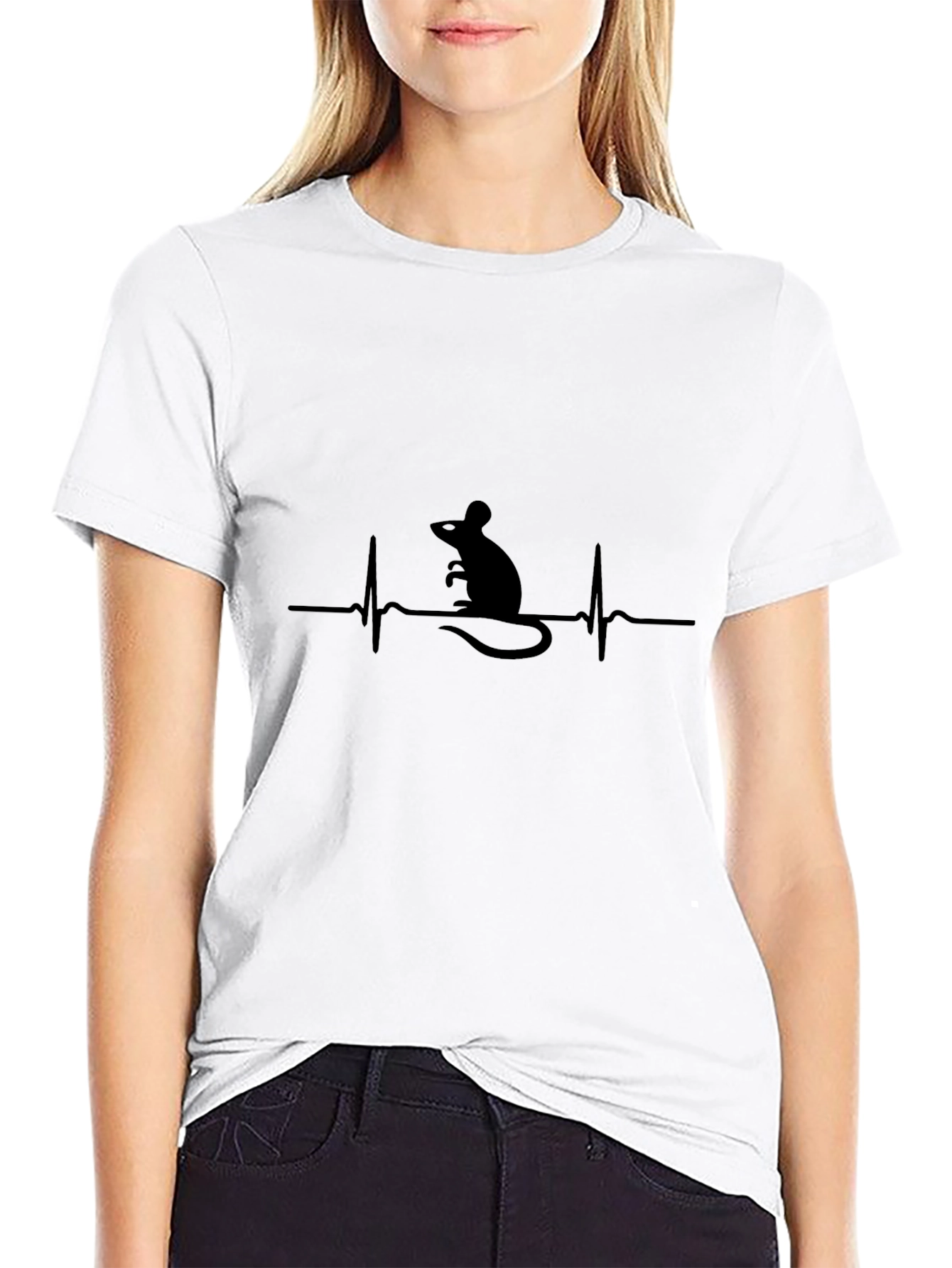 Mouse Heartbeat T-Shirt - Black Graphic Tee