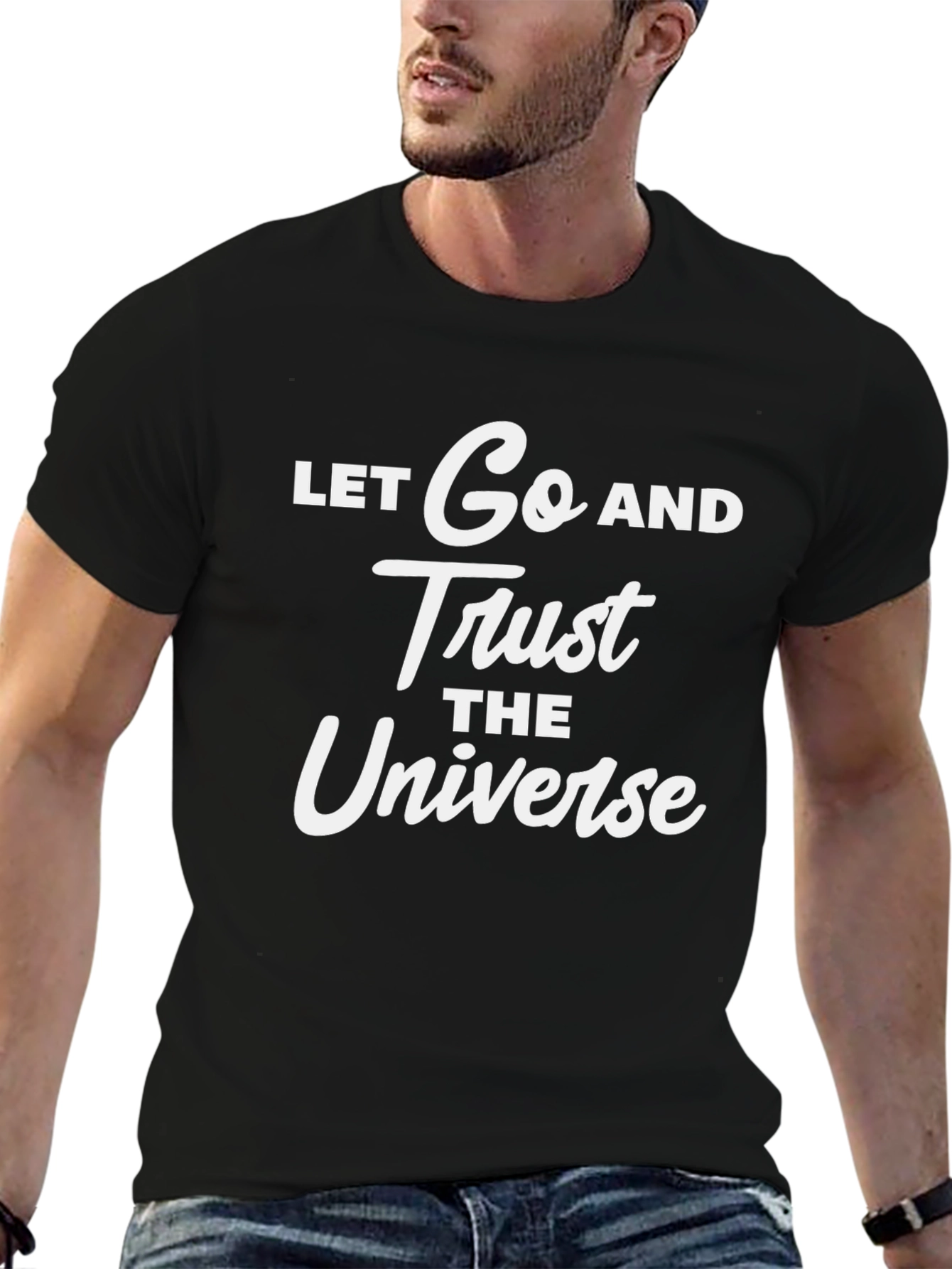 Let Go And Trust The Universe Black T-Shirt