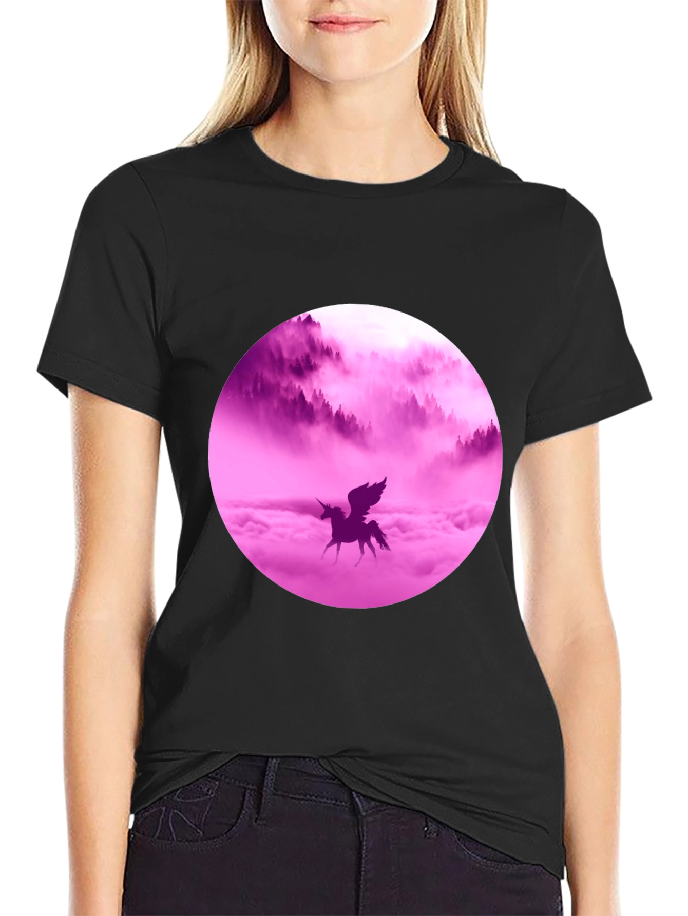 Unicorn Dreams Graphic Tee - Black