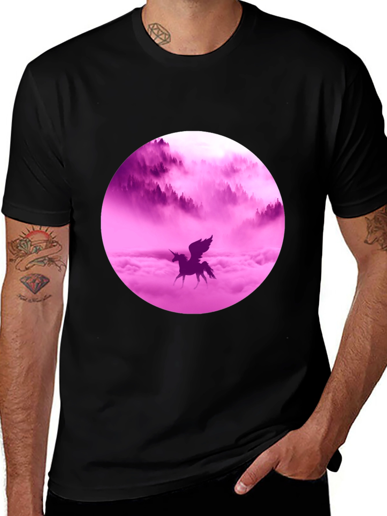 Unicorn Dreams Graphic Tee - Black