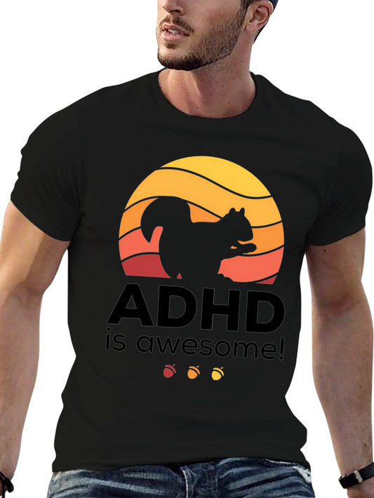 ADHD is Awesome! Squirrel Sunset Graphic Tee