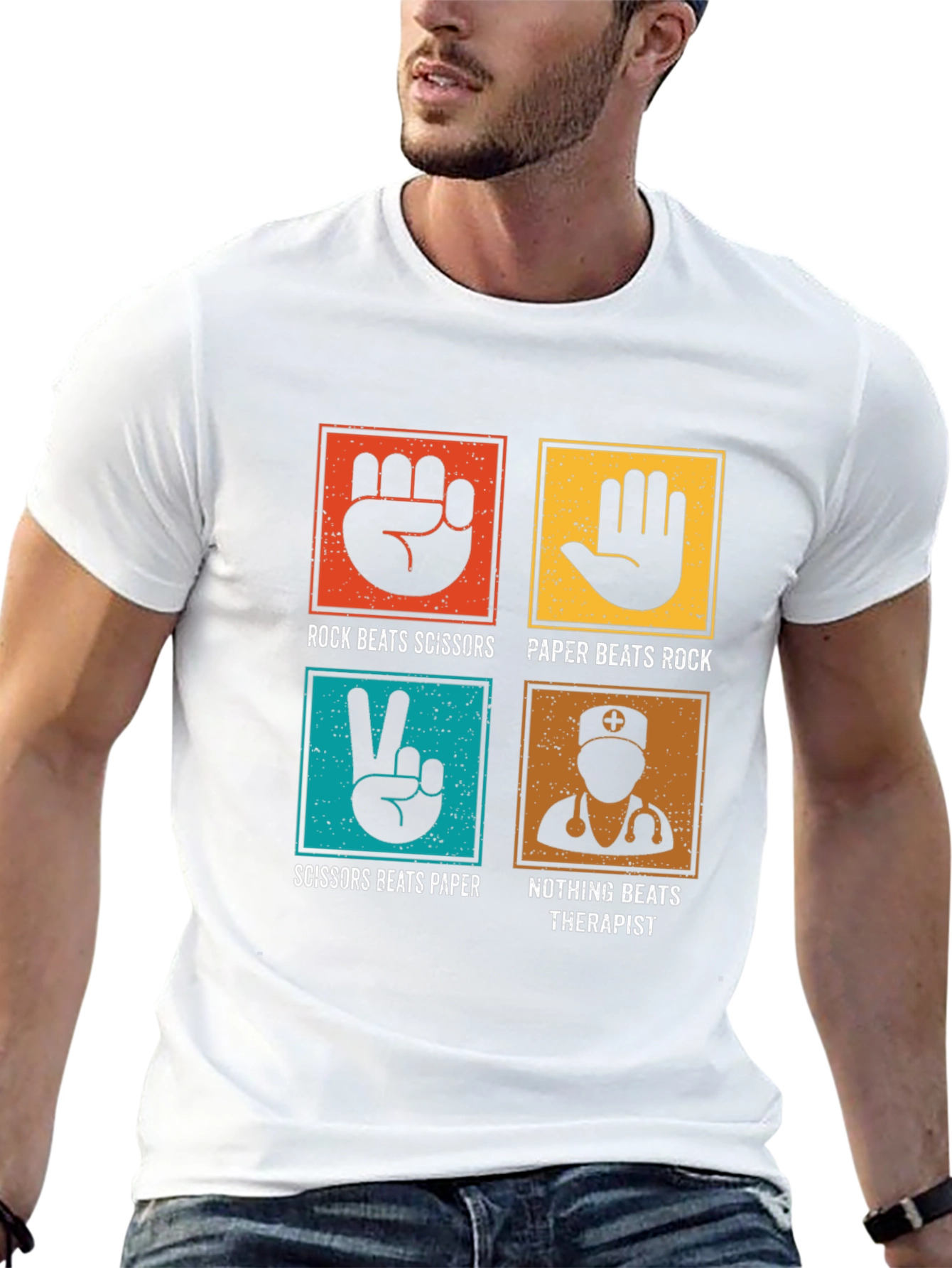 Rock Paper Scissors Therapist Graphic Tee