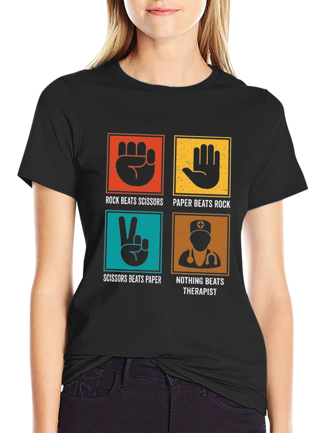Rock Paper Scissors Therapist Graphic Tee