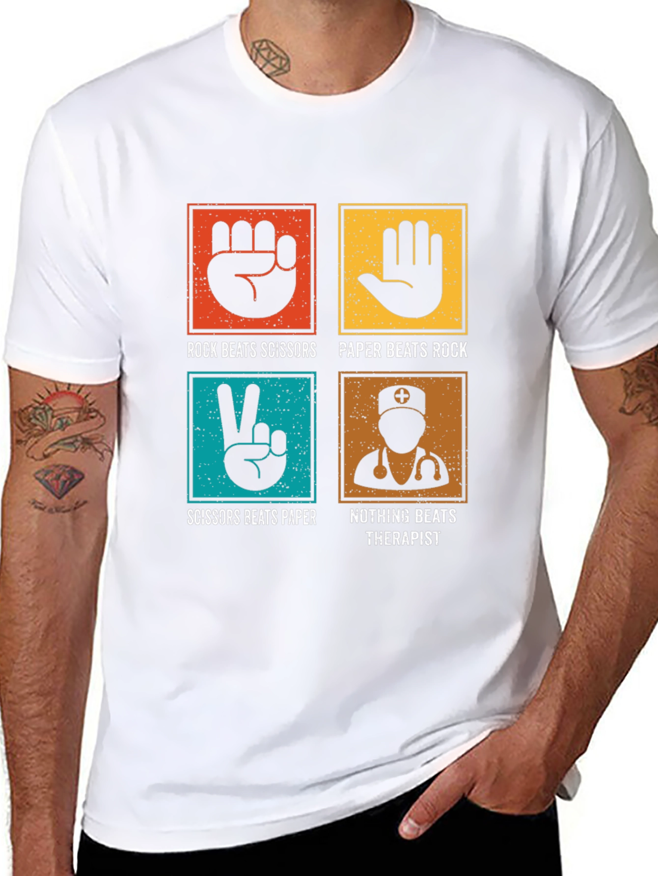Rock Paper Scissors Therapist Graphic Tee