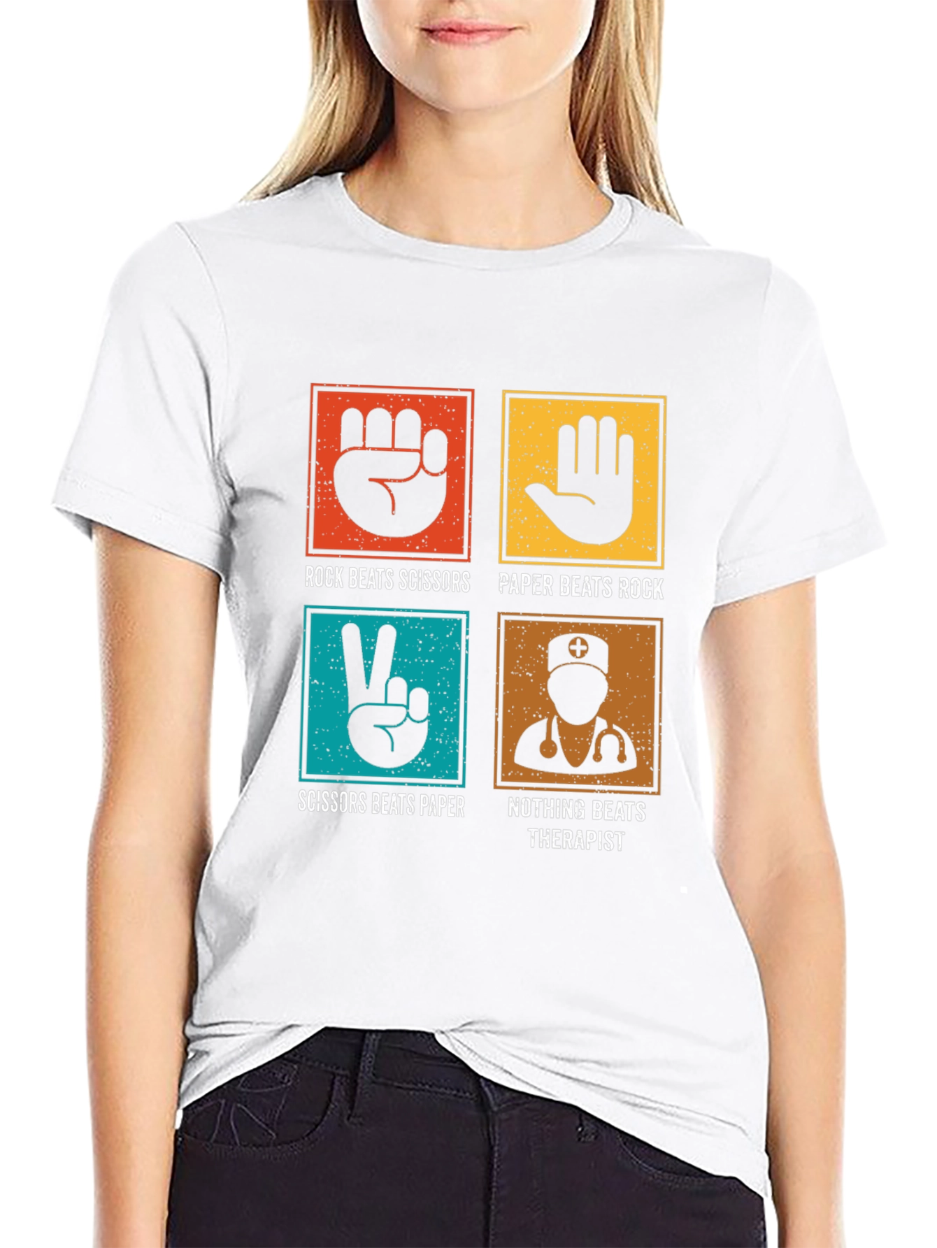 Rock Paper Scissors Therapist Graphic Tee