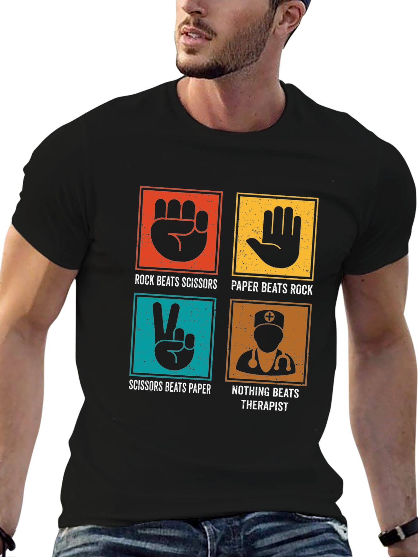 Rock Paper Scissors Therapist Graphic Tee