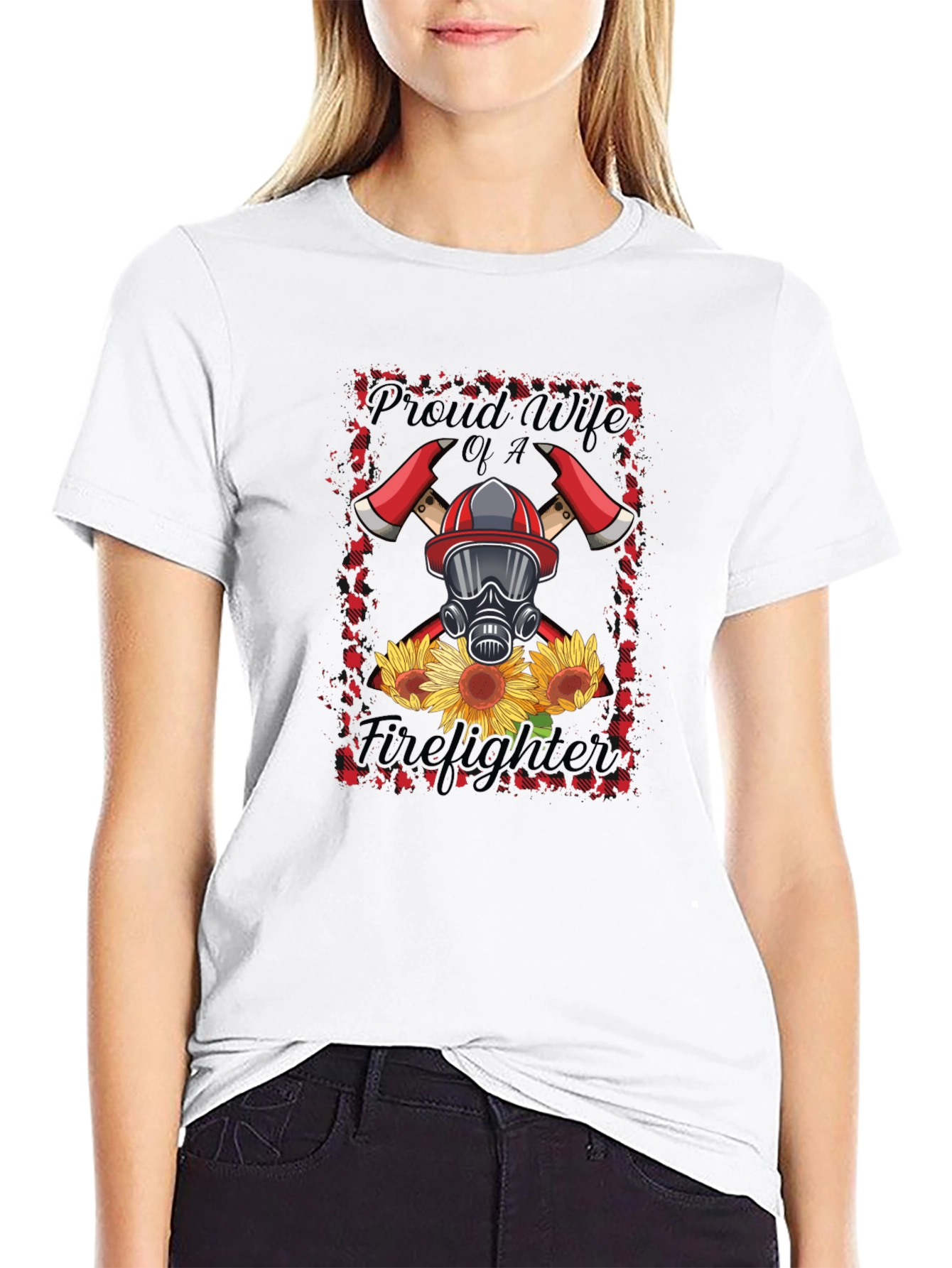Proud Firefighter Wife Graphic T-Shirt