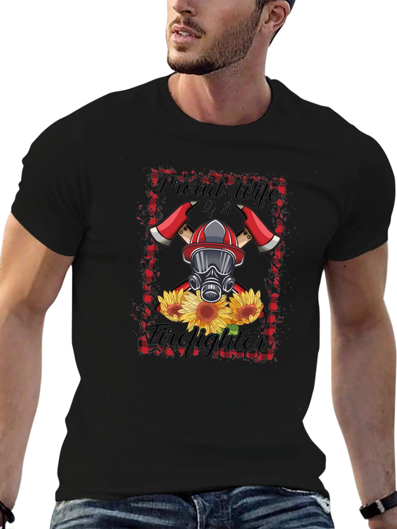 Proud Firefighter Wife Graphic T-Shirt