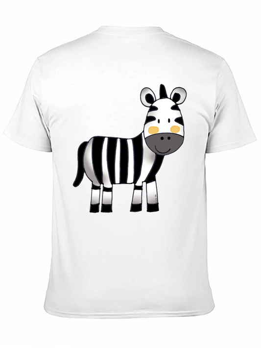 Cute Zebra Graphic Tee - Black Cotton T-Shirt
